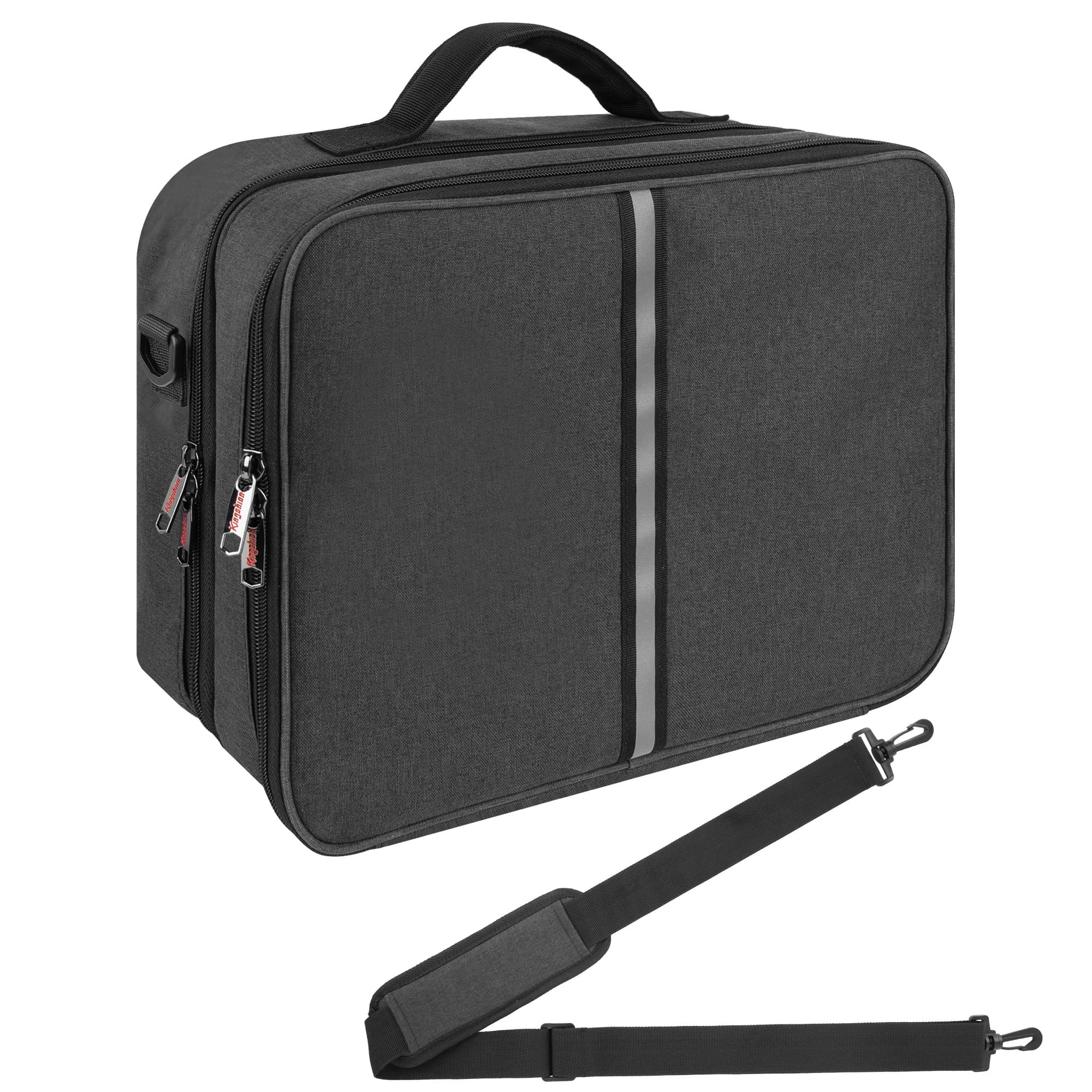 Kingshion Sup Air Pump Bag, Paddle Board Pump Bag, Paddle Board Pump Carry Bag, Double-Deck Sup Electric Pump Storage Bag with Detachable Shoulder Strap Compatible with Most Sup Air Pump, Bag Only