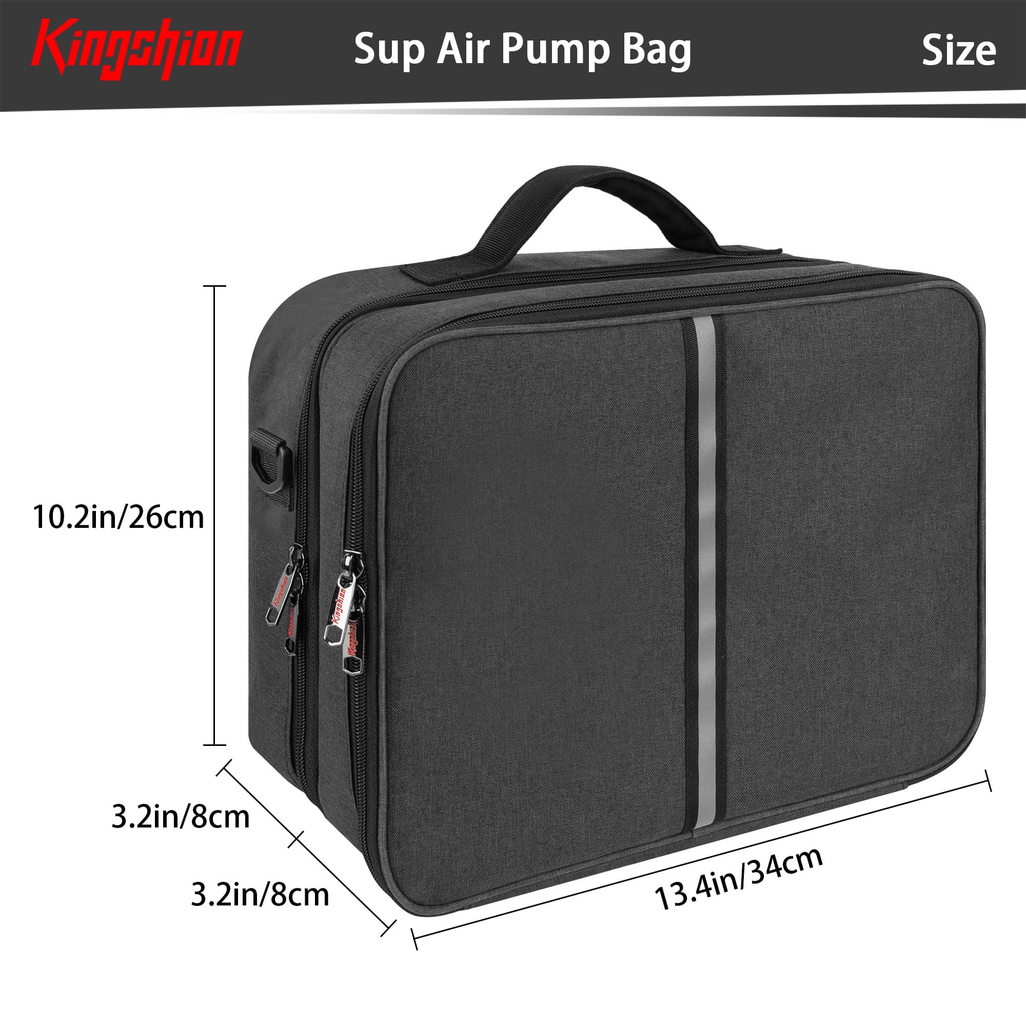 Kingshion Sup Air Pump Bag, Paddle Board Pump Bag, Paddle Board Pump Carry Bag, Double-Deck Sup Electric Pump Storage Bag with Detachable Shoulder Strap Compatible with Most Sup Air Pump, Bag Only - 1