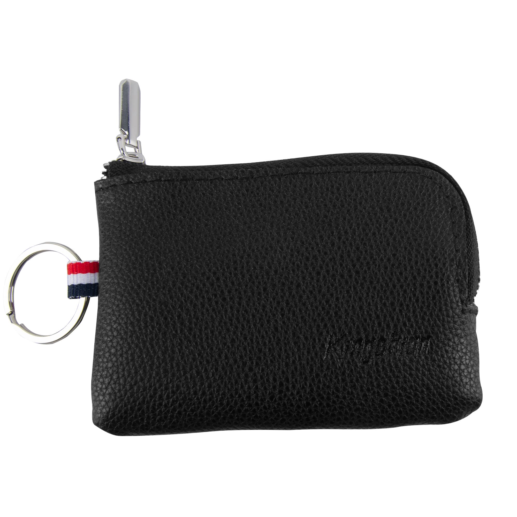 Genuine Leather Mini Coin Purse Keychain, Small Change Pouch Wallet with Clip Ring and Inner Key Holder, Compact Coin Wallet for Keys, Coins, Cash (Black)