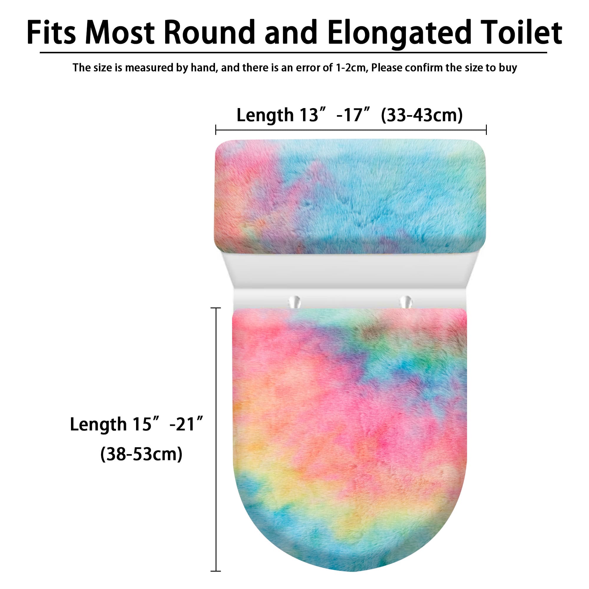 Pastel Blue Toilet Lid & Tank Cover Set - 2-Piece Plush Microfiber Dust-Proof Protectors, Machine Washable Bathroom Accessories with Elastic Fit & Quick-Dry Fabric - 1