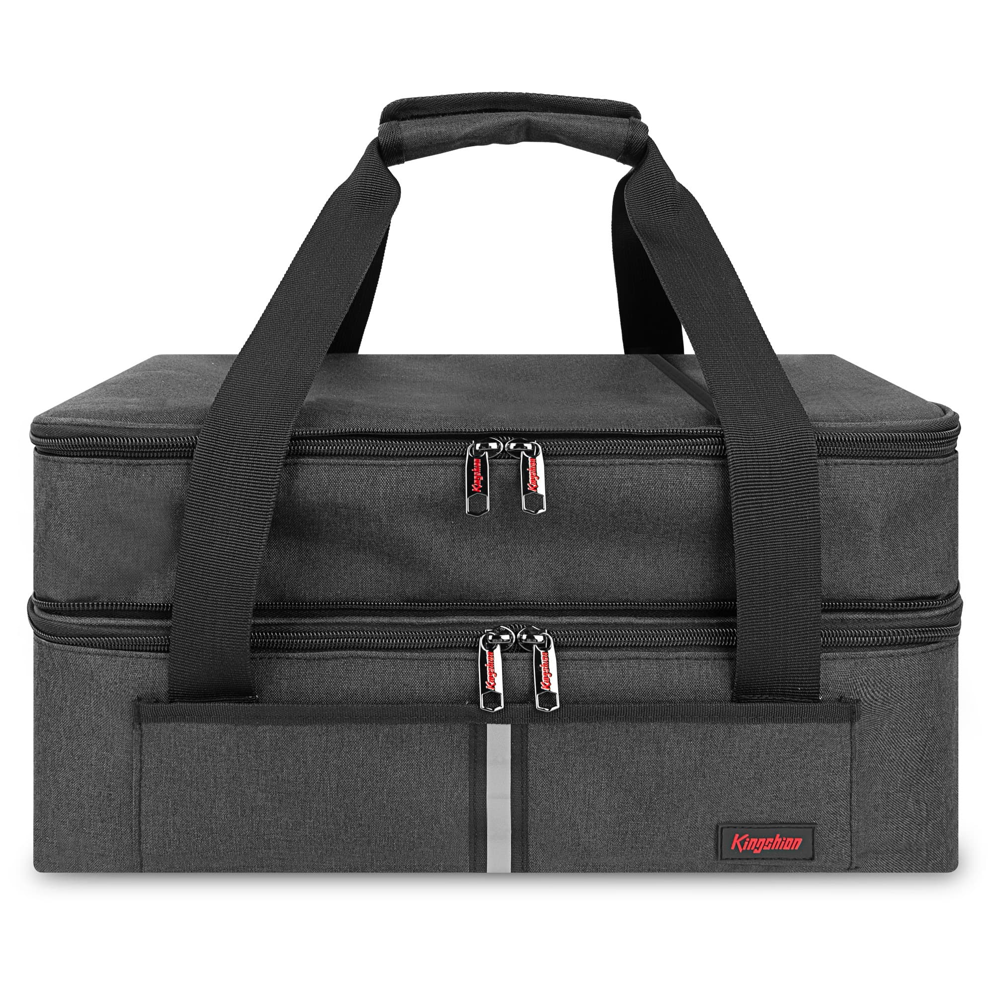 Double Decker Insulated Casserole Carrier for Hot or Cold Food, Expandable Thermal Food Carrier, Lasagna Holder Tote for Potluck Parties, Picnic, Cookouts, Beach Fits 9"x13" and 11"x15" Baking Dish - 6