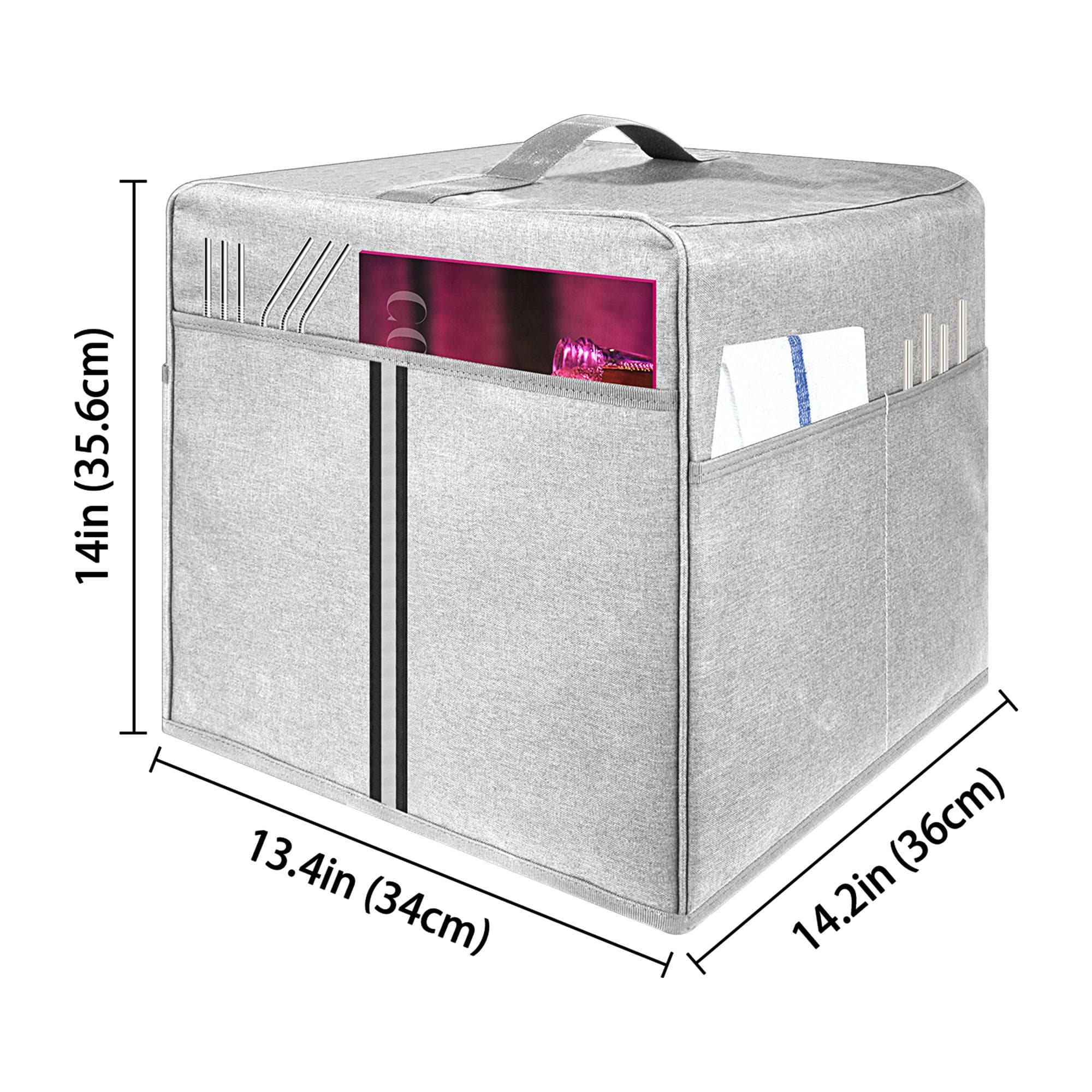 Kingshion Cocktail Machine Protective Cover Compatible with Bartesian Cocktail Machine - Pockets to Store Bartesian Accessories - Bartesian Cocktail Capsules - Light Grey - 1