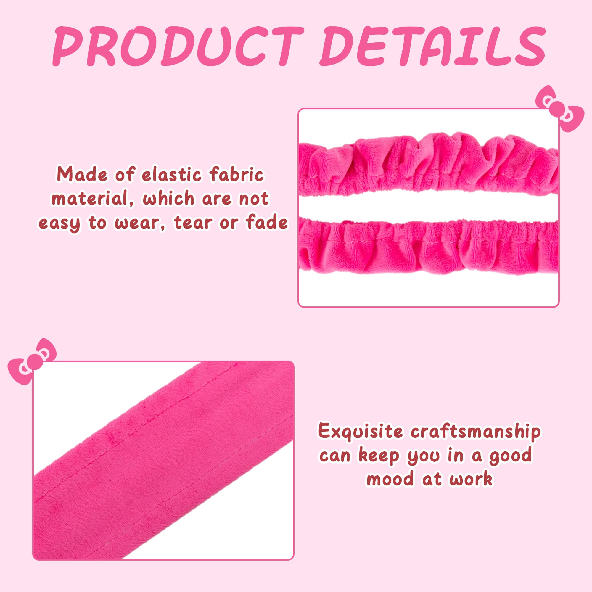 Kingshion 27"-34" Lovely Cute Computer Monitor Cover with Cat Ear Design, Kawaii Display Dust Cover with Furry Design, Elastic Dustproof, Suitable for PC, Tablet, TV, LCD (Rose Red) - 3