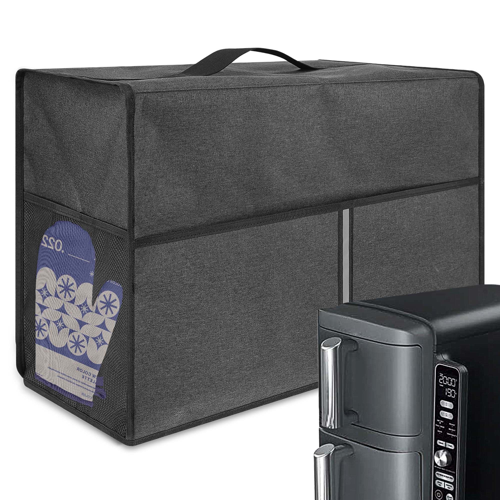 Kingshion Air Fryer Dust Cover compatible with 9.5L Capacity Vertical Dual Drawer, Air Fryer cover for Ninja SL400UKCP/SL400UK -Dark grey