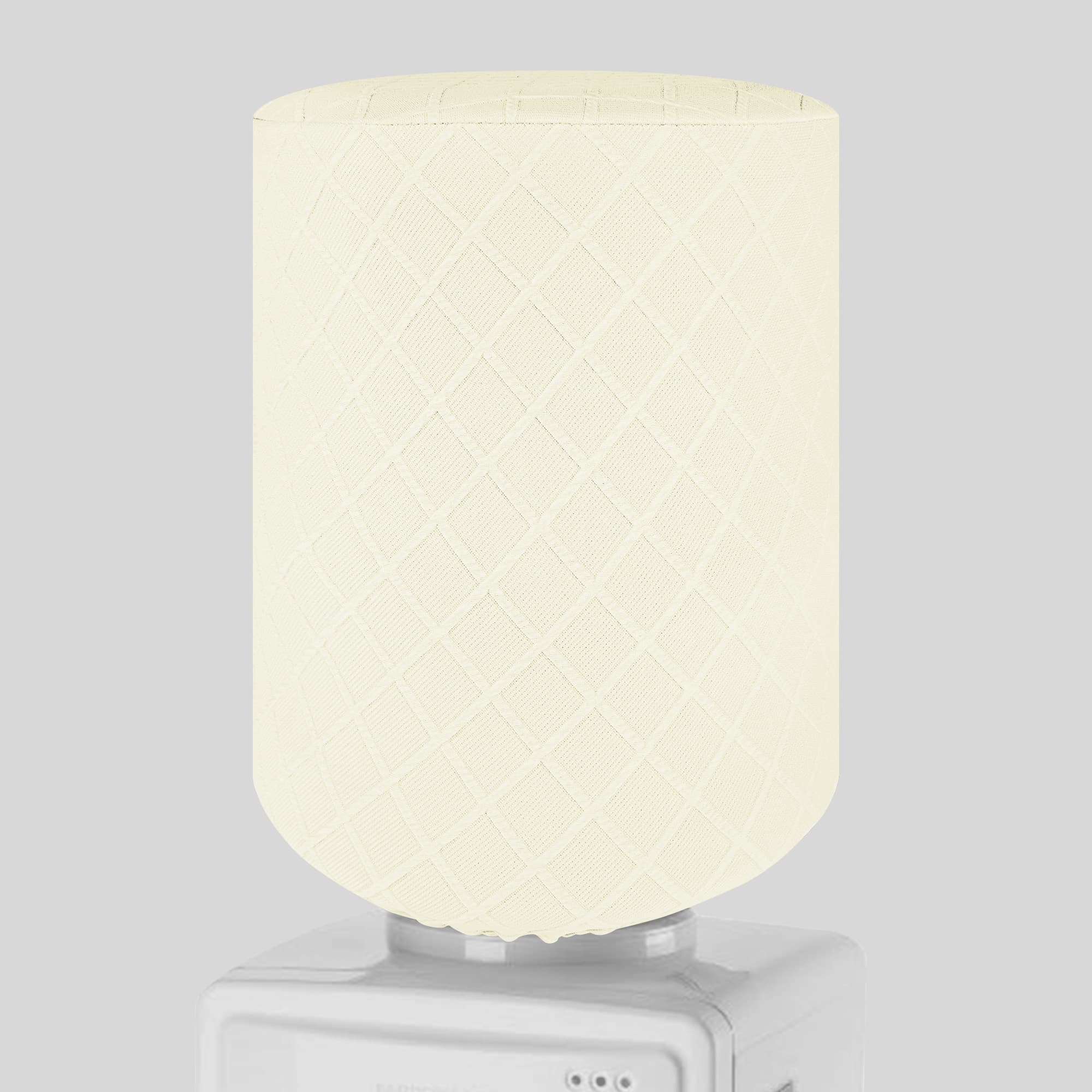 Kingshion Water Dispenser Barrel Cover for 5 Gallon Water Bottle, Elastic Fabric Argyle Bucket Decor Protector Cover, Reusable Furniture Standard Protector, Beige