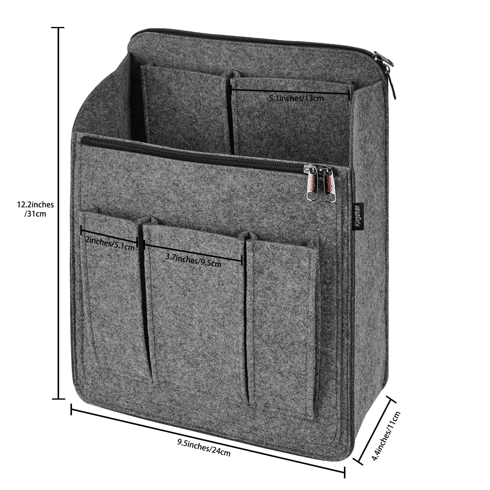 Felt Backpack Organizer Insert for Over 10" Backpack, Rucksack Shoulder, Travel Backpack Vertical Interior Bag - 1