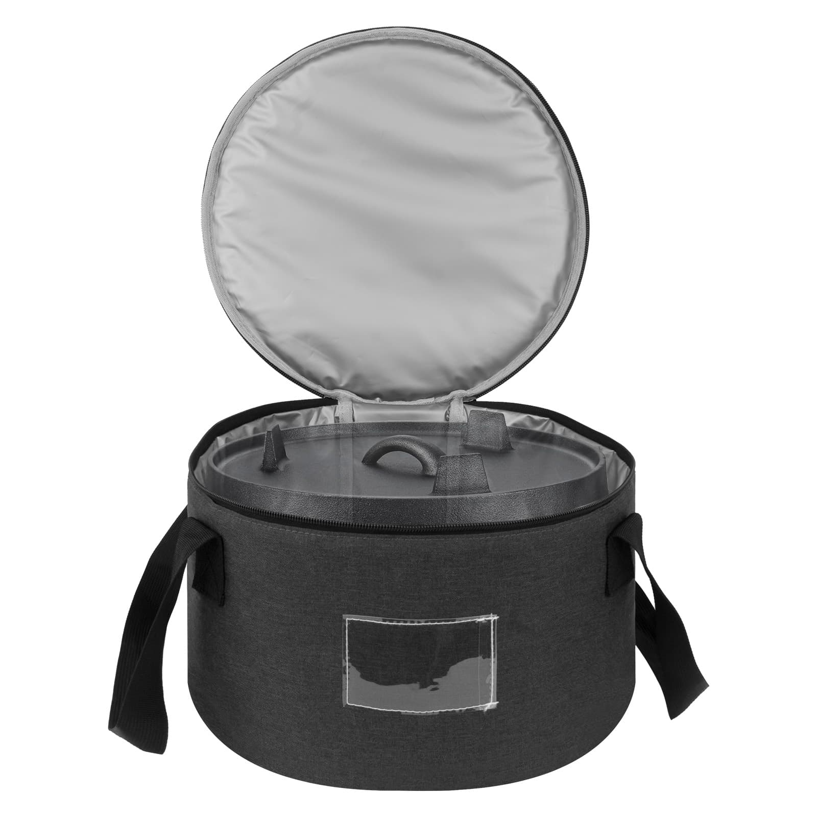 Kingshion 10in Dutch Oven Carry Bag, Dutch Oven Tote Round Casserole Carrier for Camping Picnic and 4 Quart Pre-Seasoned Cast Iron Camp Oven - Dark Grey