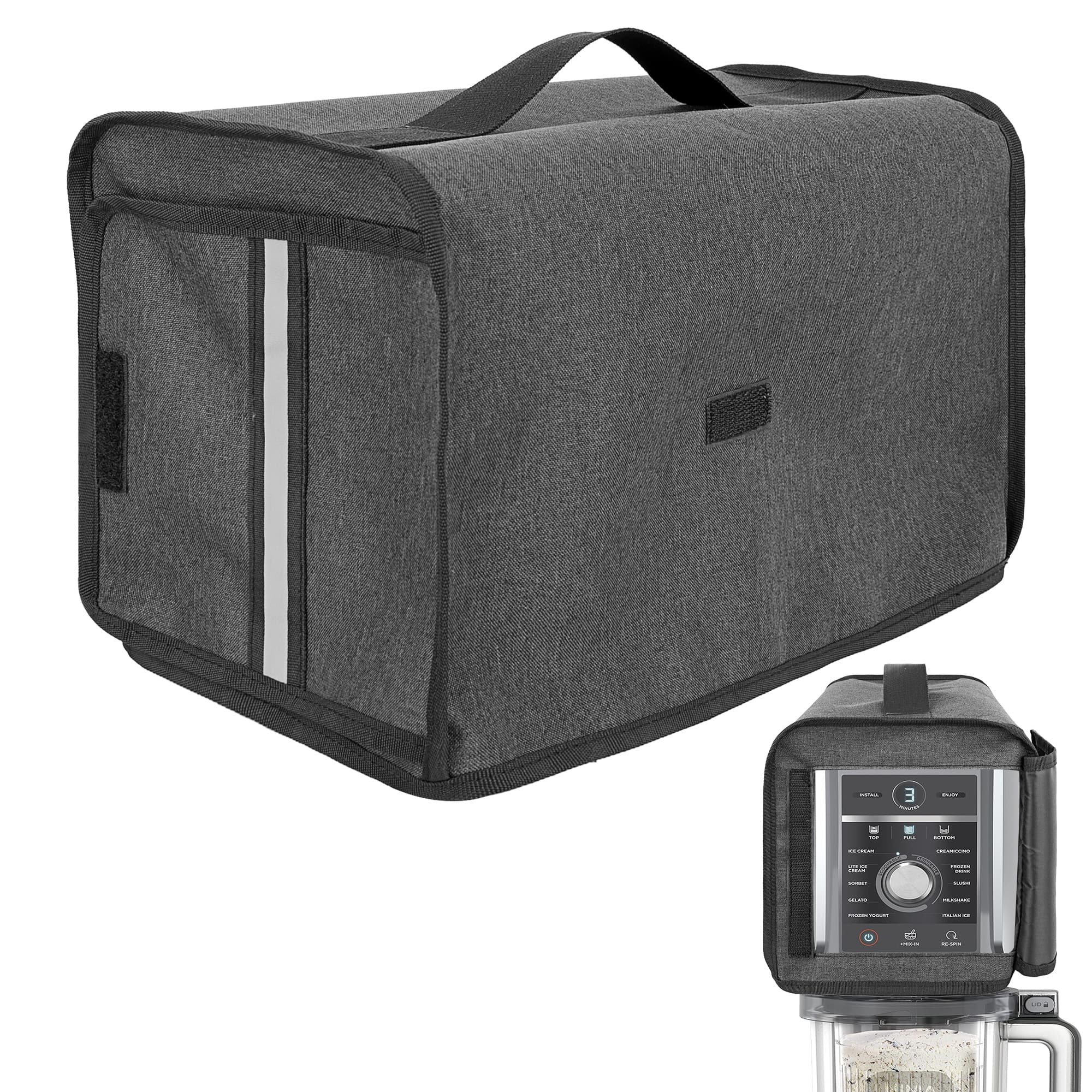 Ice Cream Machine Dust Cover Compatible with Ninja NC501/NC301/NC229 Ice Cream Machine, Waterproof and Thickened Oxford Cloth Semi-Covered Cover -Dark Grey