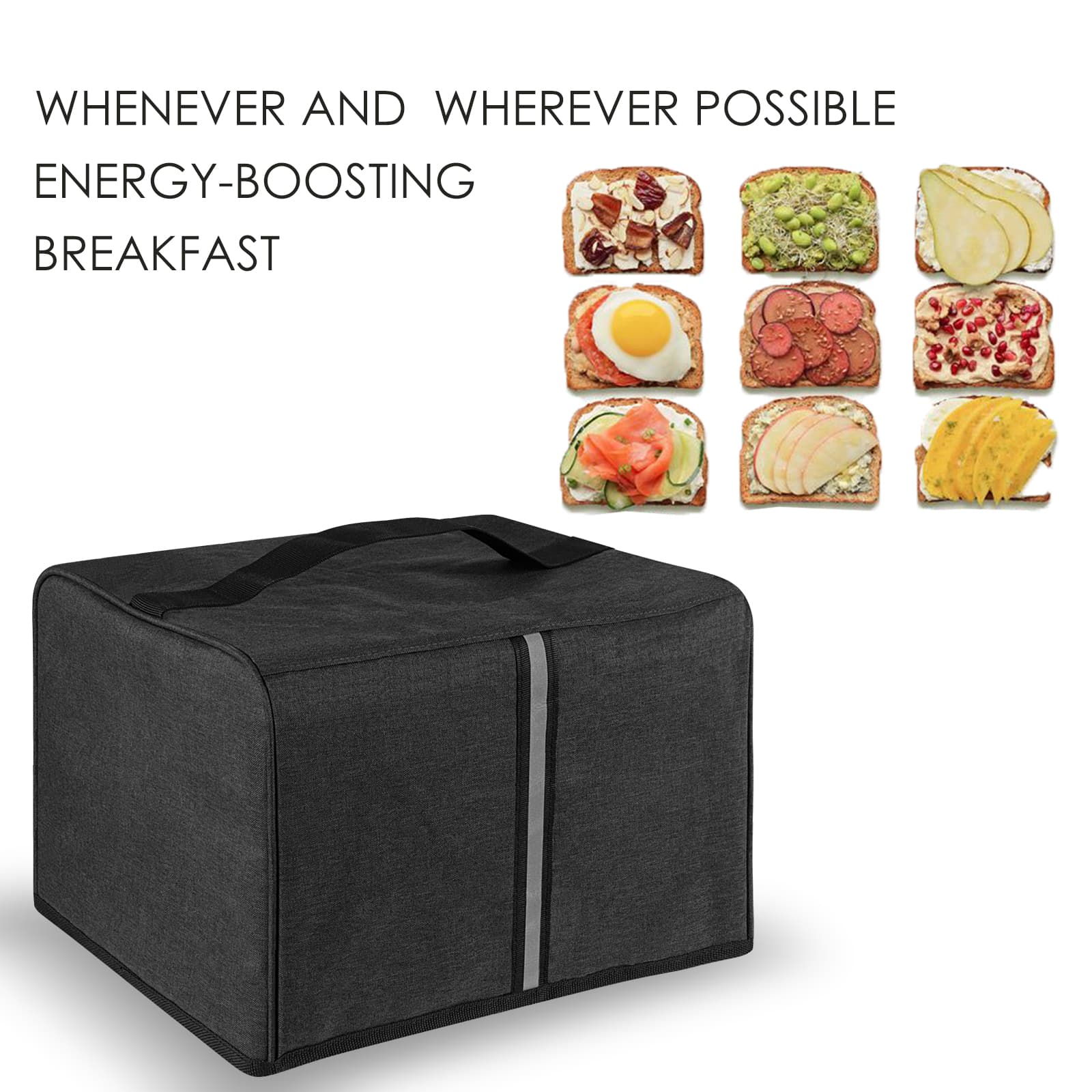 Kingshion Toaster Cover Compatible with Most 4-slice Toasters, Toaster Cover Storage for Most 4-slice Toasters, Washable and Dust Protection (Dark Grey) - 5