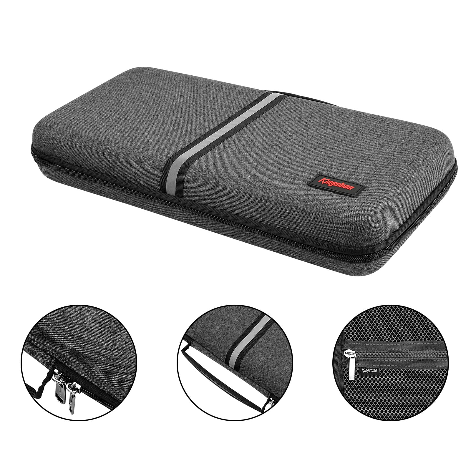 Kingshion Hard 75% Keyboard Case, Hard Travel Storage Case for 84 Key Portable Keyboard, Compatible with Keychron K2, Logitech POP - Dark Grey - 2