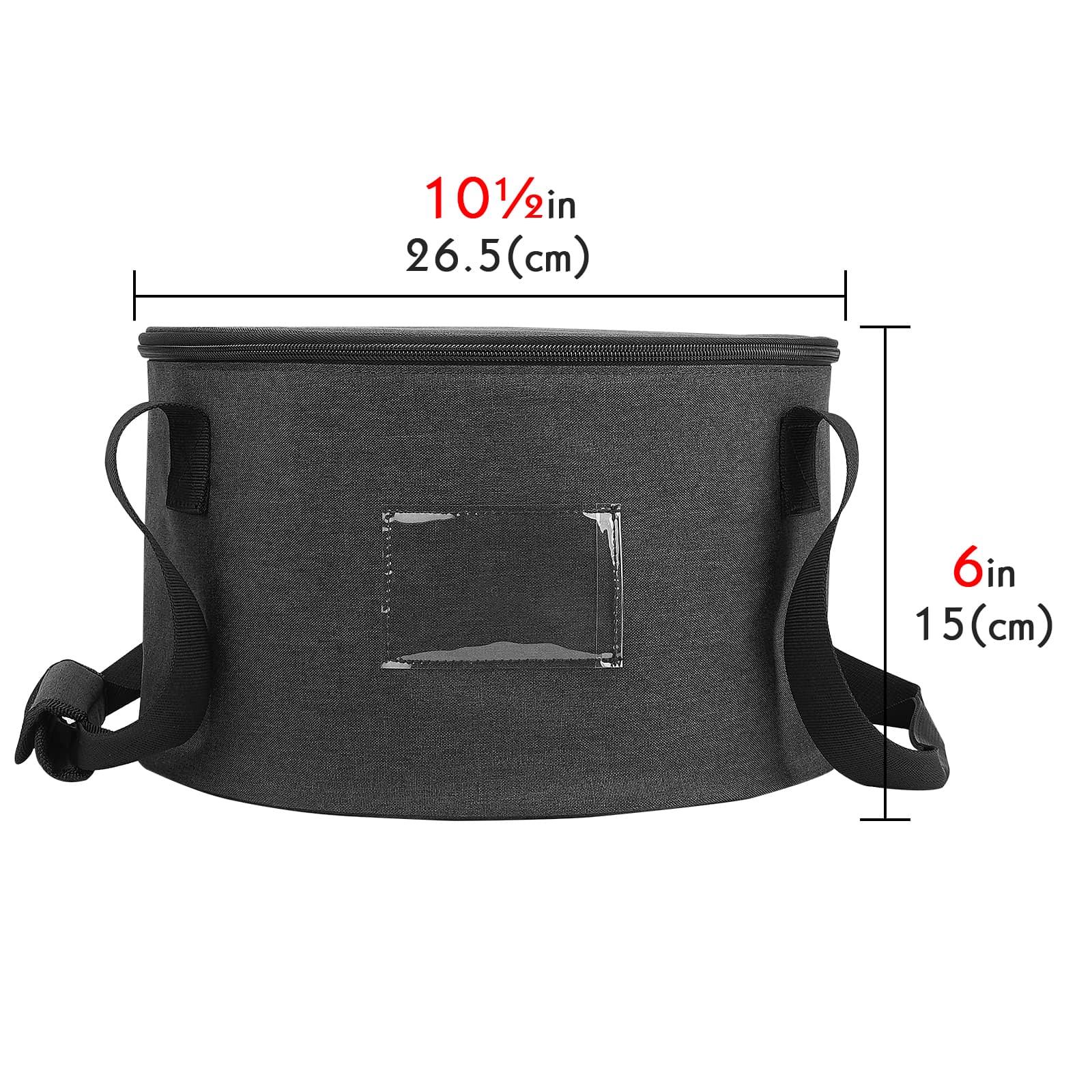 26cm Diameter China Saucer Plate Storage Bag with Pearl Cotton Inner and Scratch-proof Cloth, Practical Portable Plate Container - 1