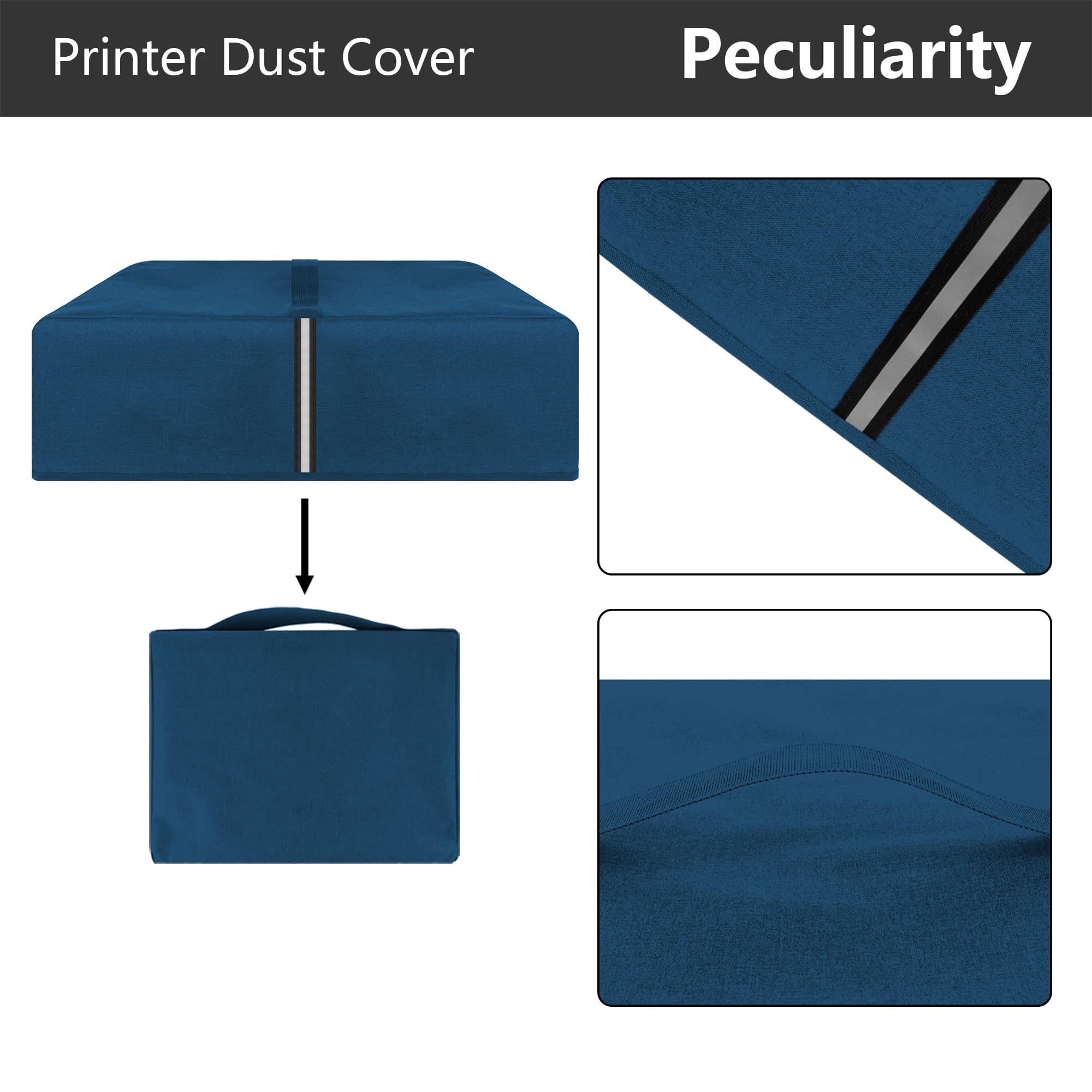 Kingshion Printer Dust Cover Compatible with Canon imagePROGRAF Pro-300 or Canon Pixma Pro-200 Printers,Splash-Proof Fabric Easy to Clean & Storage - Dark Blue - 2
