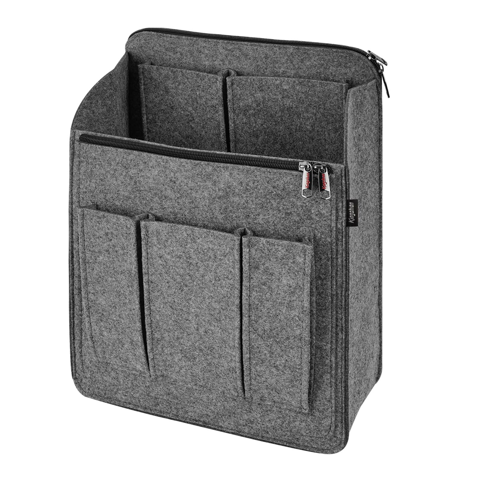 Kingshion Backpack Organizer Insert for Over 10" Backpack, Felt Bag In Bag Organizer for Rucksack Shoulder,Travel Backpack Vertical Interior Bag, Large Capacity Backpack Storage Lining Bag, Grey