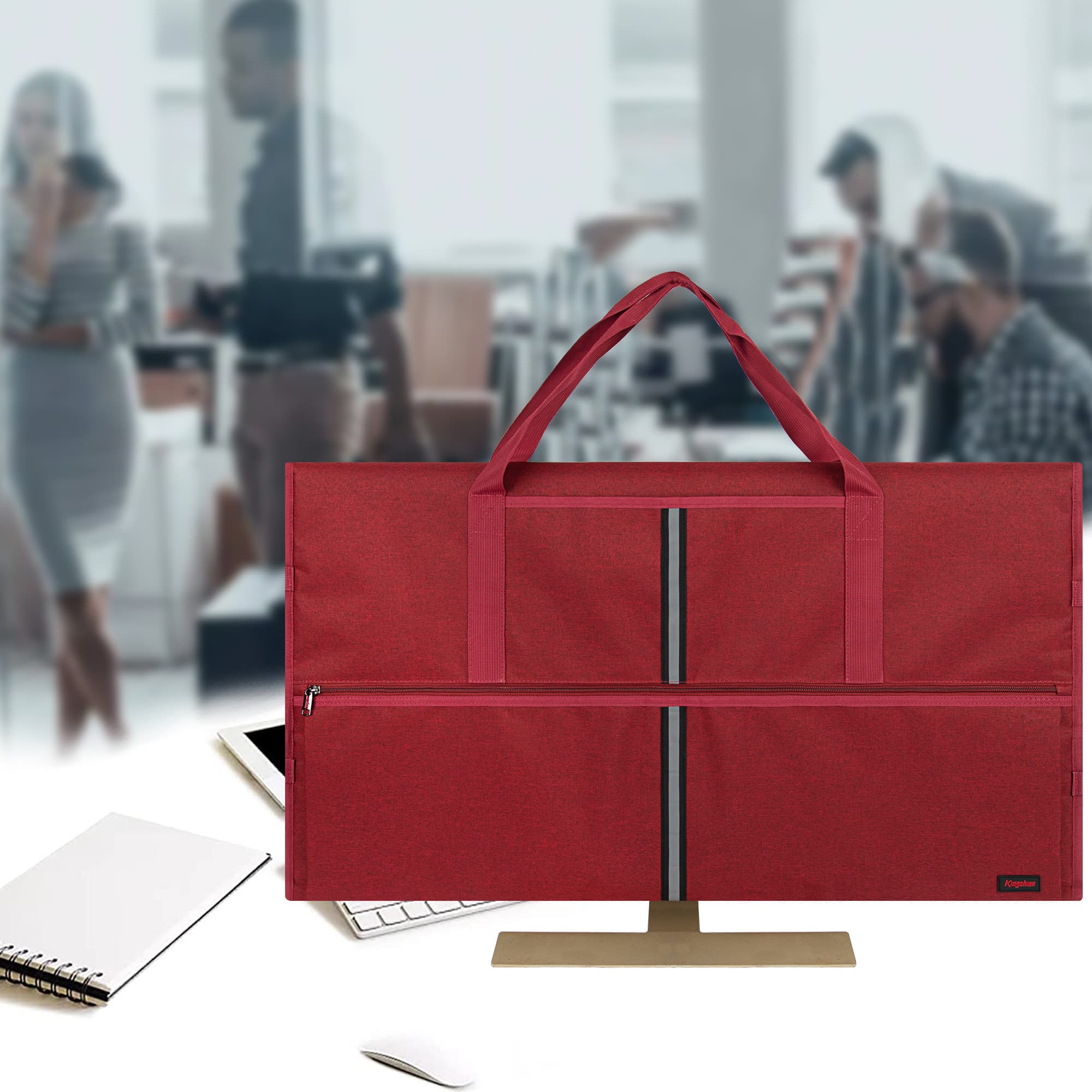 Kingshion Travel Carrying Bag Compatible with 32" All-in-One Desktop Computer and 32" Monitor (Dark Red) - 4