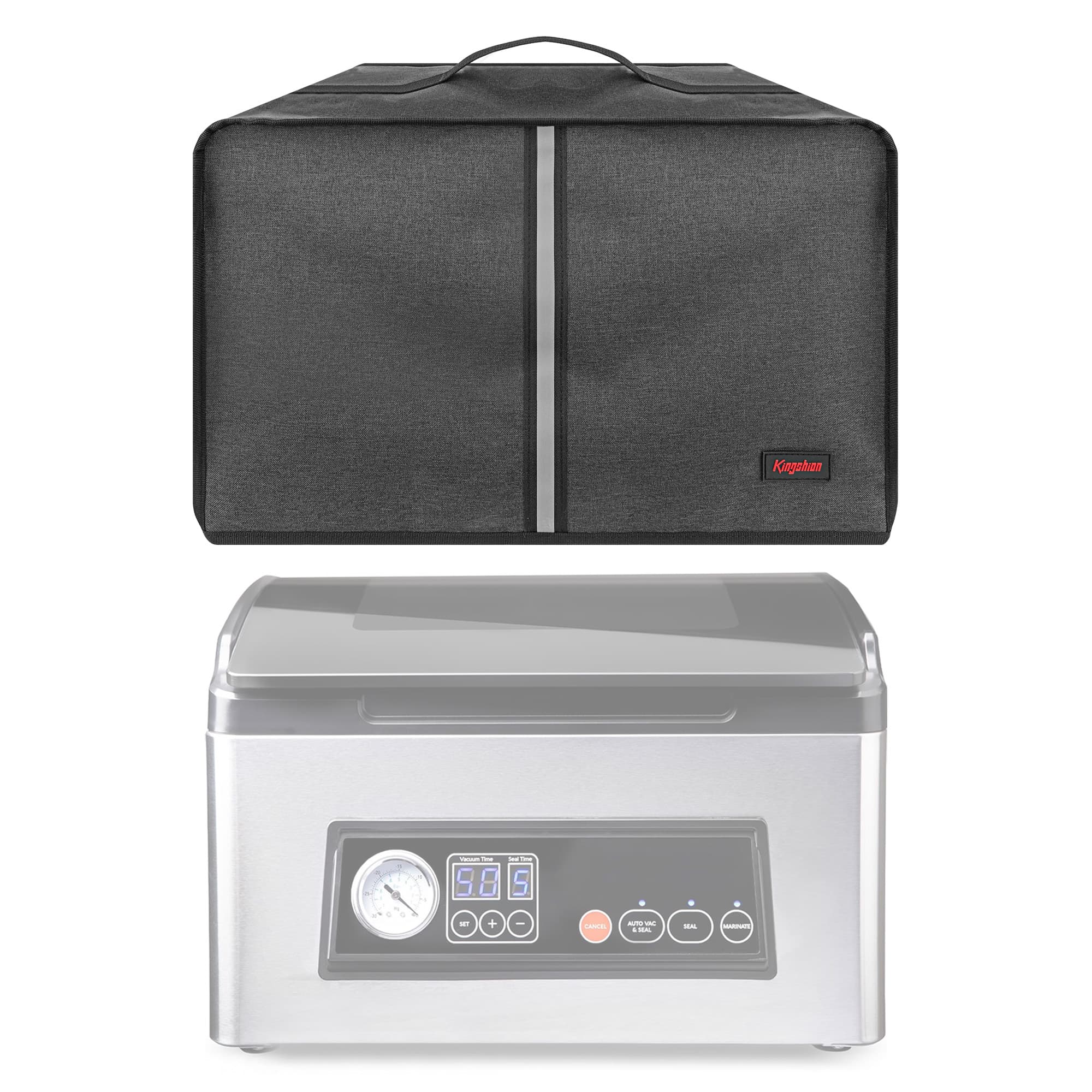 Kingshion Vacuum Sealer Dust Cover with Lateral Pockets Compatible with USV32 Chamber Vacuum Sealer , 15 x 16.1 x 9.8 In -Dark Gray