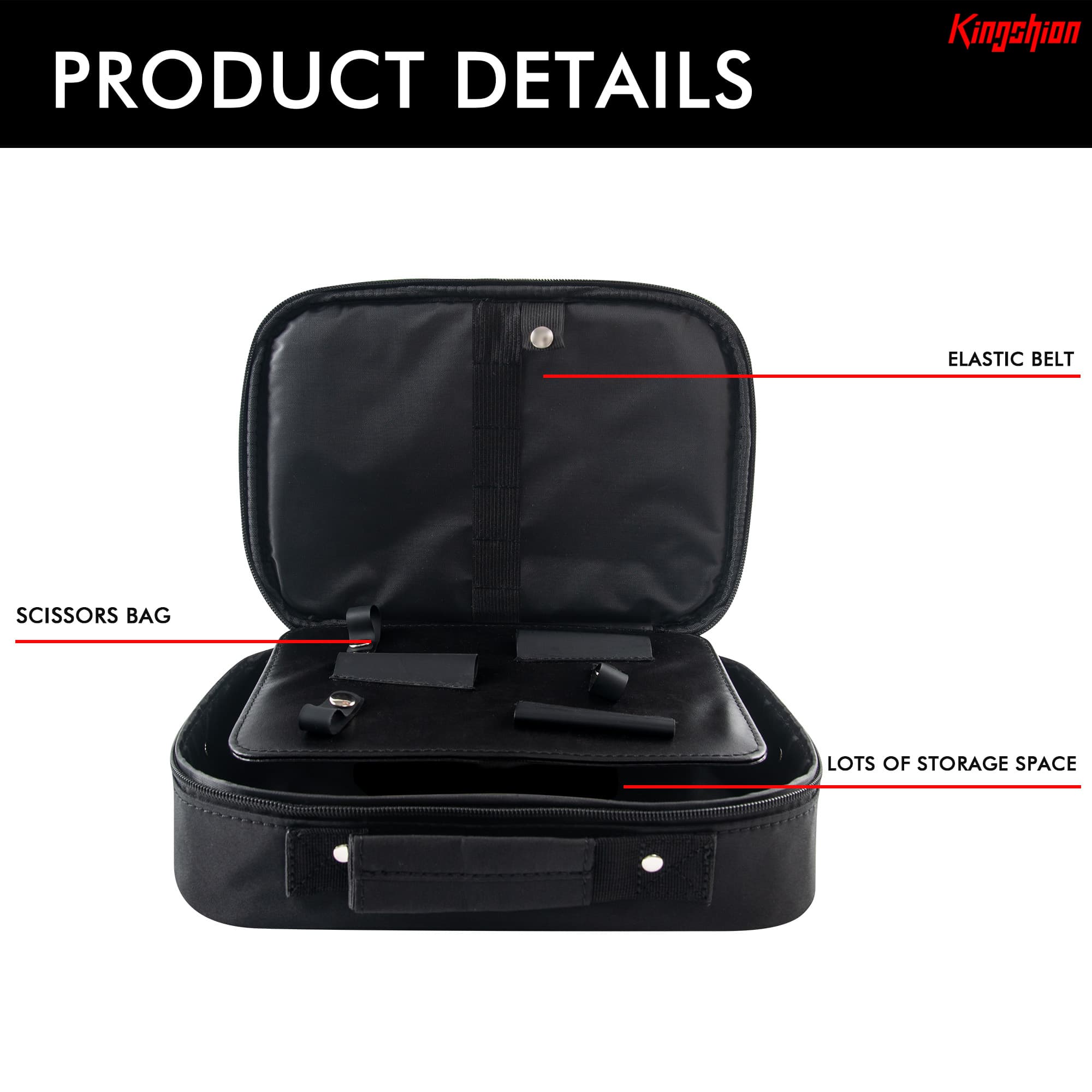 Professional Hair Clipper Case – 11" x 7" Barber Tool Bag & Hairdressing Organizer for Scissors and Supplies - 2