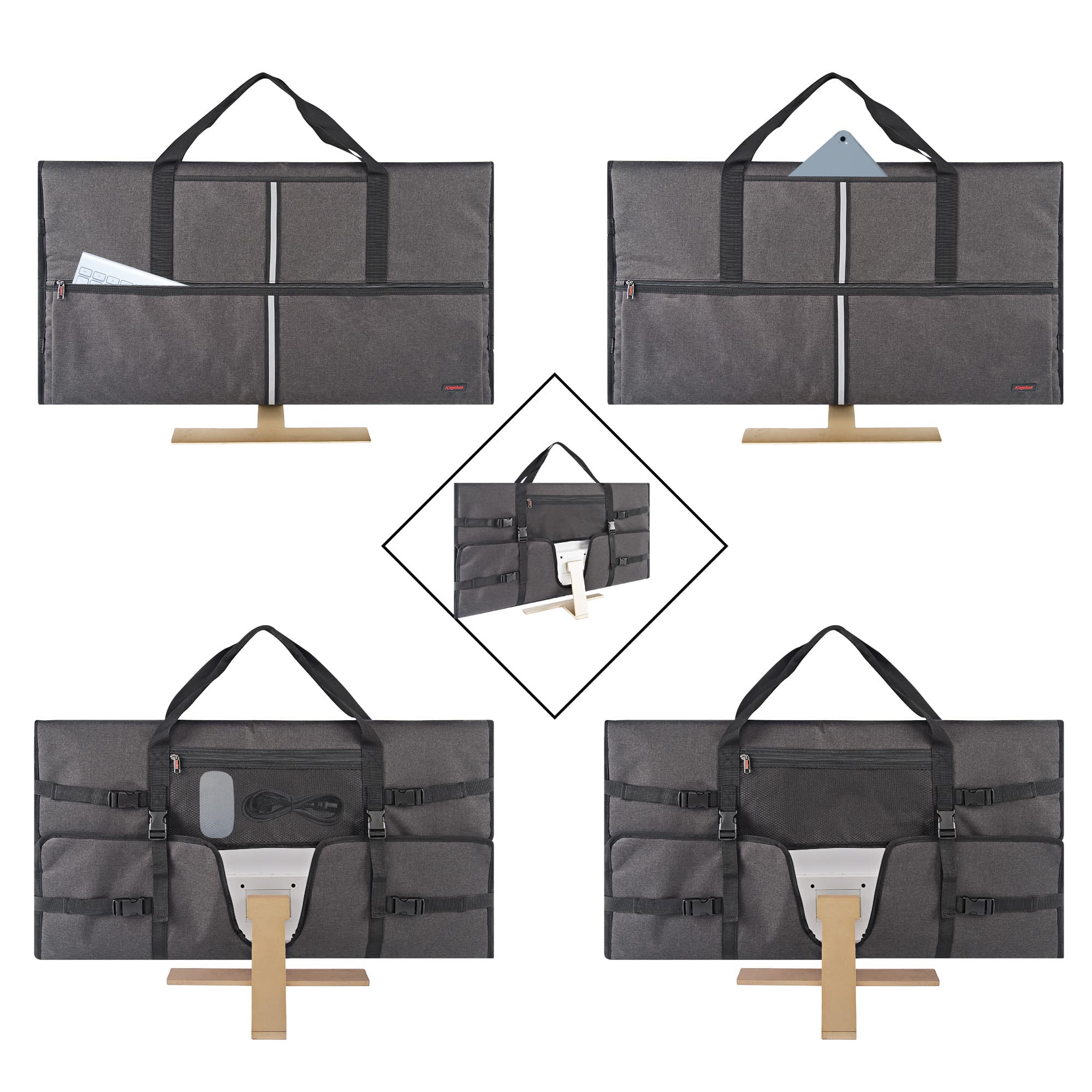 Travel Carrying Bag Compatible with 32" All-in-One Desktop Computer and 32" Monitor - 3