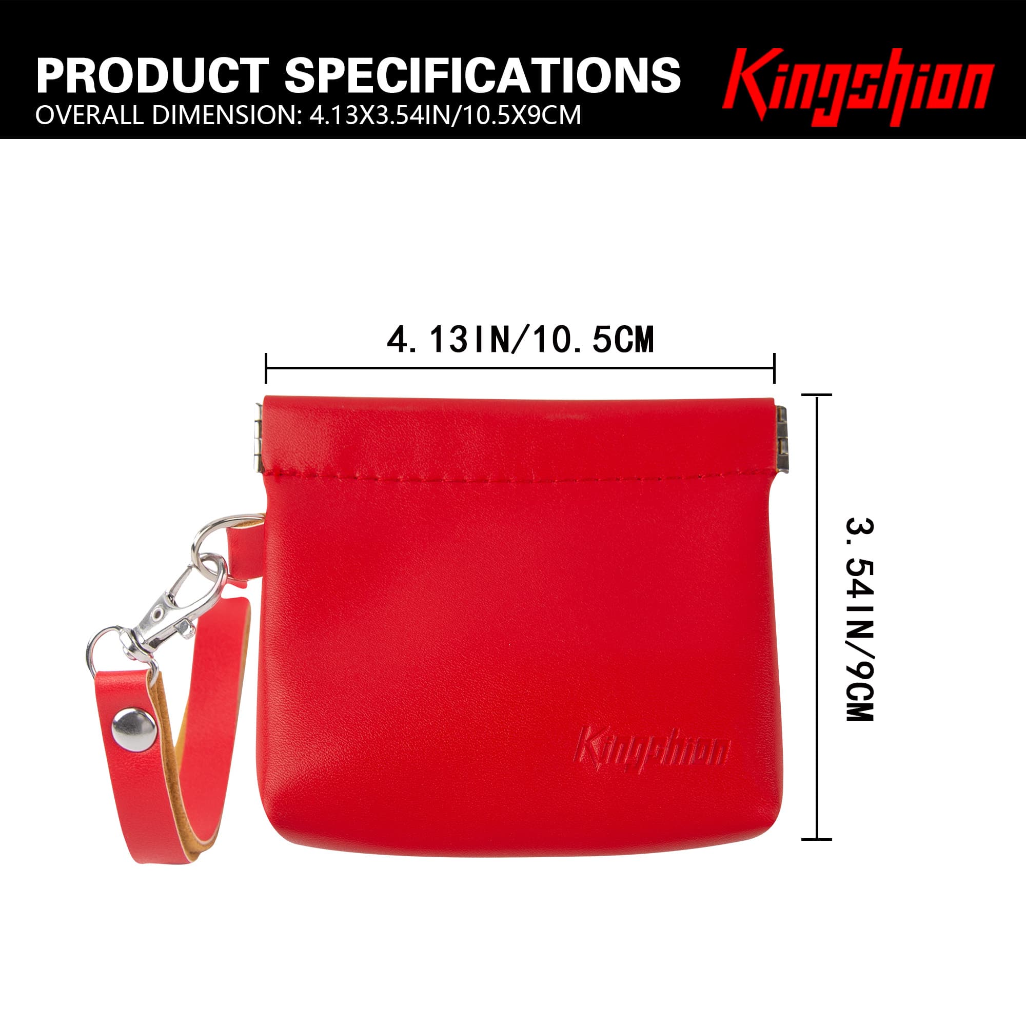 Snap Button Closure Pouch, Small Storage Organizer with Detachable Wrist Strap & 12 Constellation Badges - Self-closing Multipurpose Bag for Cosmetics, Lipstick, Earbuds, Change, Jewelry (Red) - 1