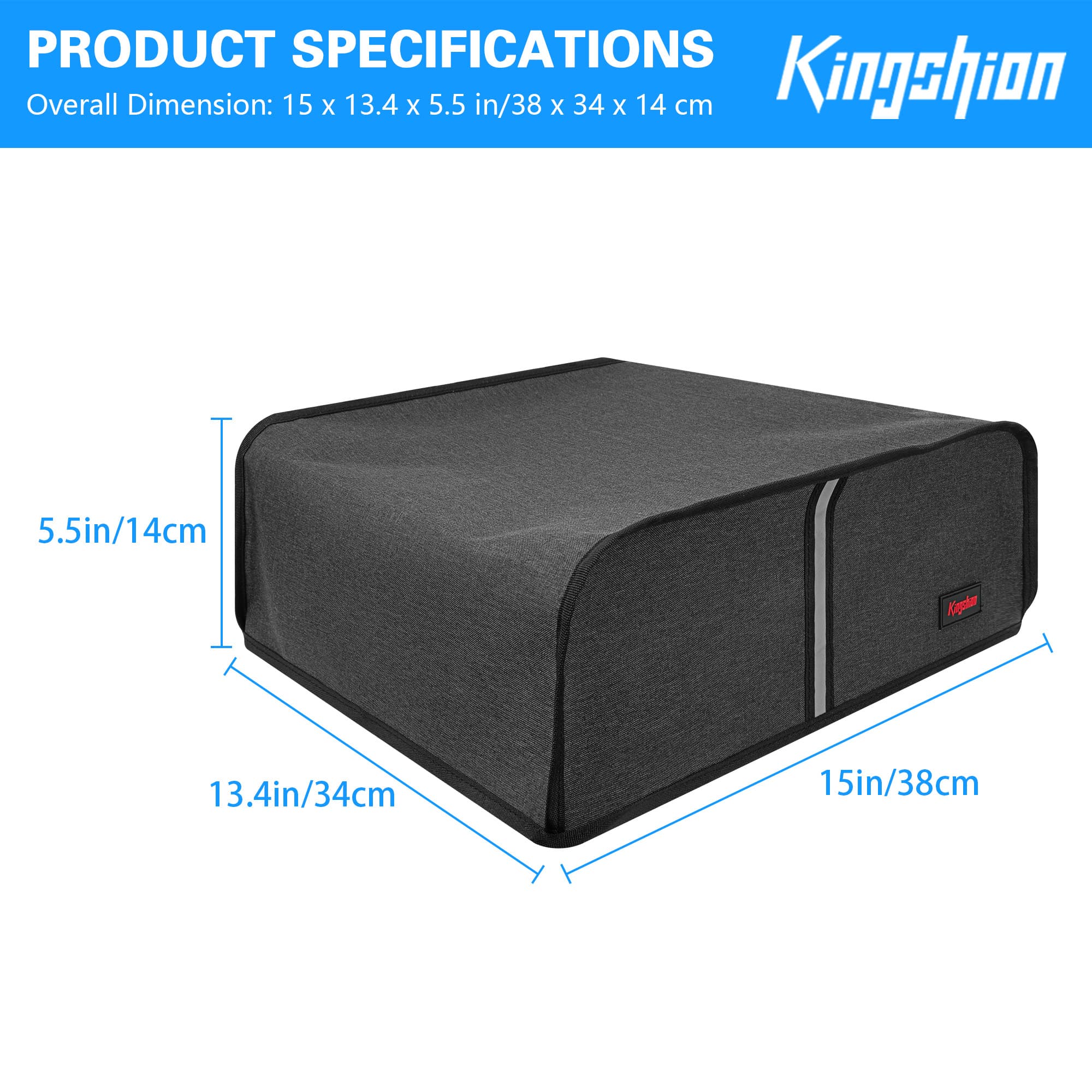 15" Countertop Printer Dust Cover Compatible with Canon PIXMA TS8350a、PIXMA TS8351a、PIXMA TS8352a, Splash Prevention Pet Hair Proof Protective Cover for Printer - Dark Grey - 1