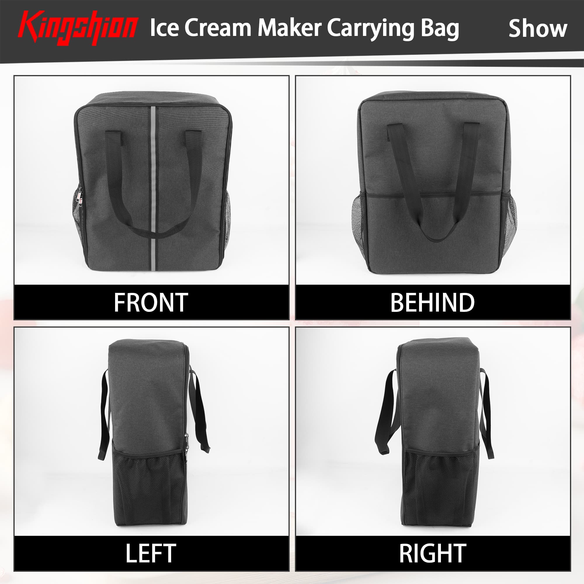 Ice Cream Maker Carrying Bag with Handle, Waterproof Dustproof Storage Bag Compatible with Ninja Creami NC500/NC300/NC200/NC100/NC299AMZ Series/Deluxe/Breeze Ice Cream Makers - 3