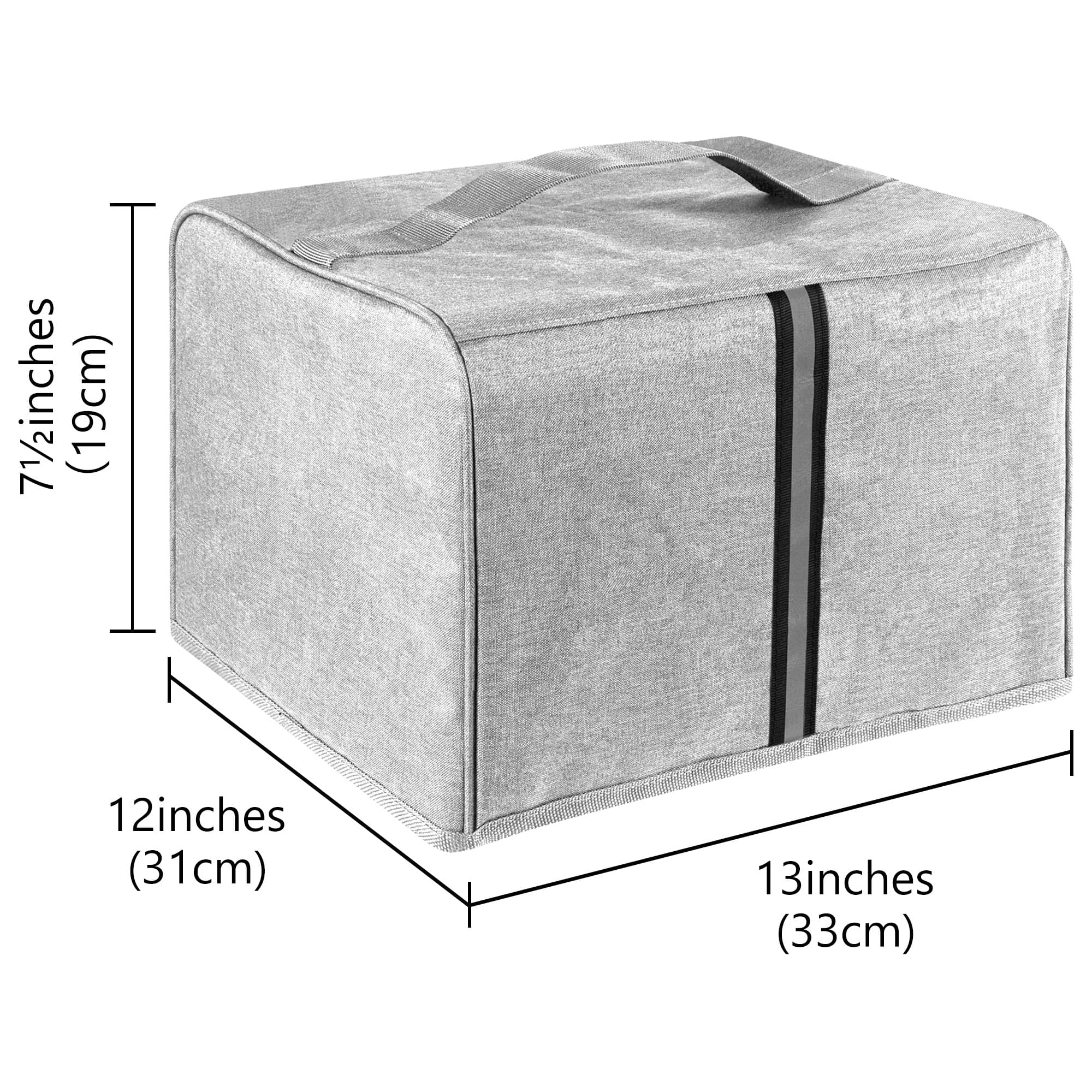 Kingshion Toaster Cover Compatible with Most 4-slice Toasters, Toaster Cover Storage  for Most 4-slice Toasters, Washable and Dust Protection (Light Gray) - 1
