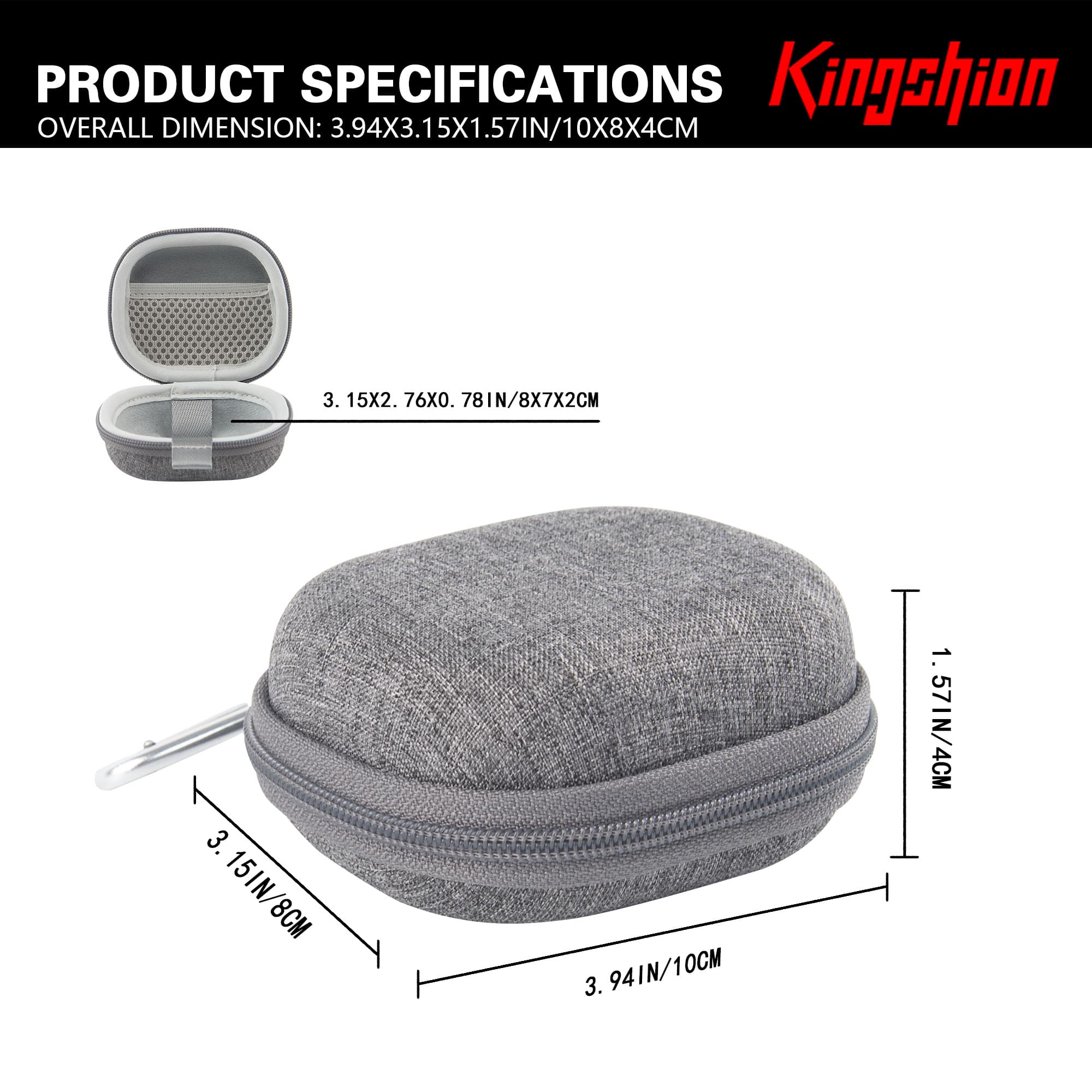 Electric Shaver Razor Case Compatible with Laifen P3 Pro, Hard Shell Compact Protective Travel Storage Box with Mesh Pocket for Shaver Accessories - Gray - 1
