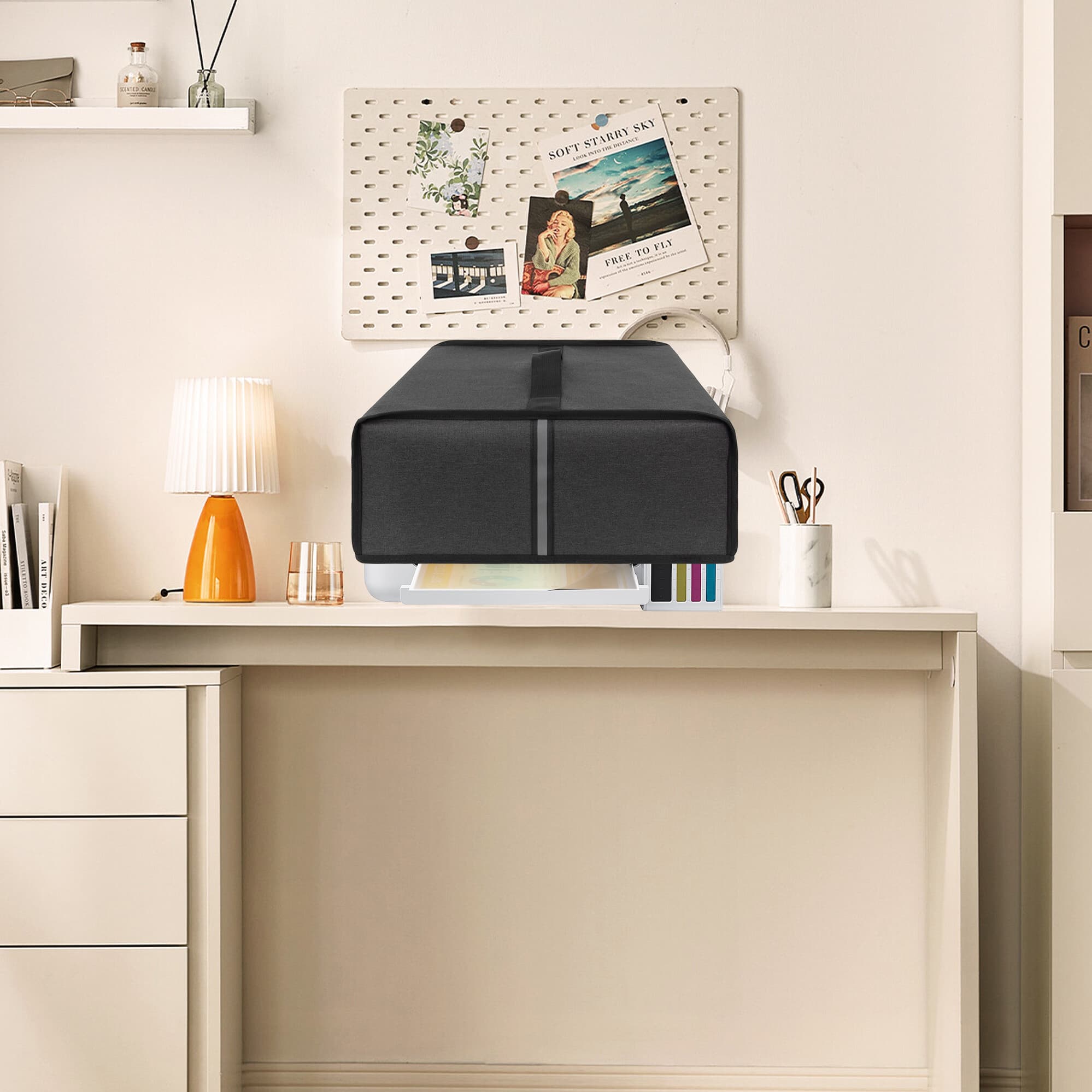 Kingshion Printer Dust Cover, Splash-Proof Fabric Easy to Clean & Storage, Compatible with Epson EcoTank ET-2800/ET-2850 Wireless Color All-in-One Cartridge-Free Supertank Printer - Dark Grey - 5