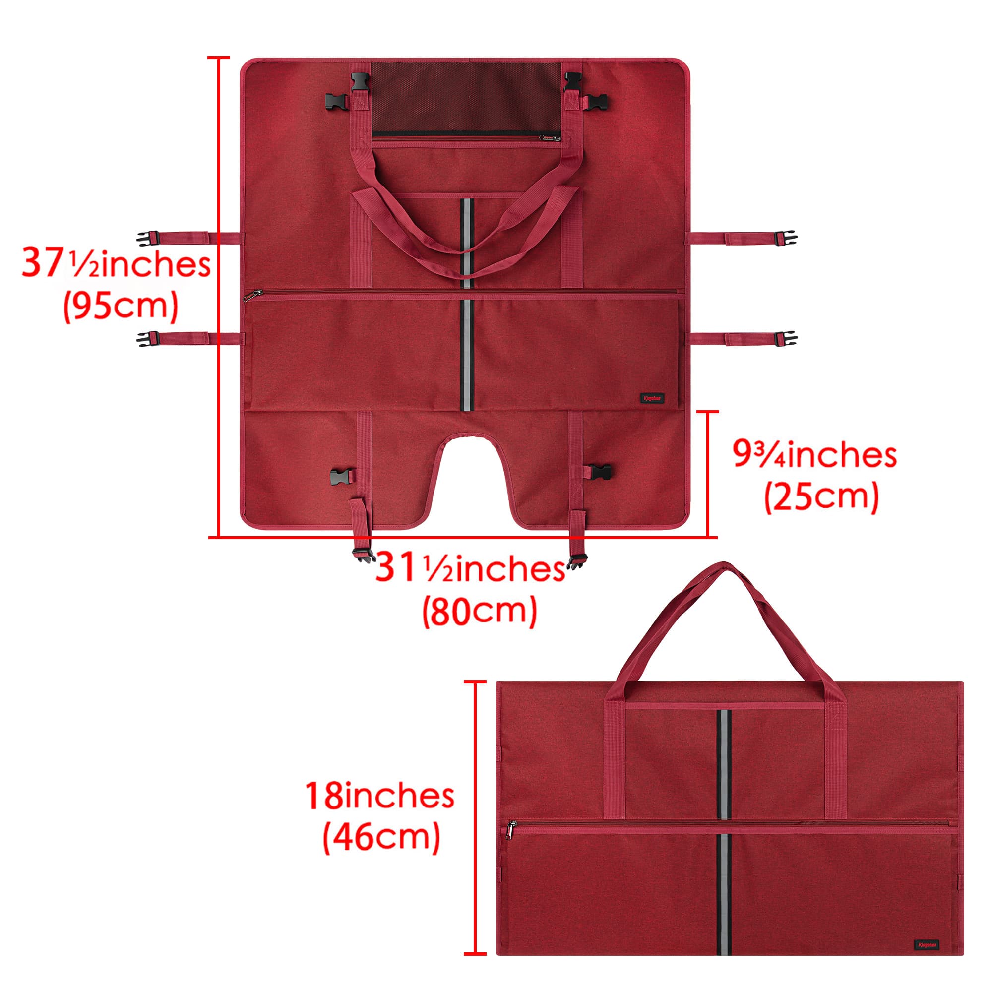 Kingshion Travel Carrying Bag Compatible with 32" All-in-One Desktop Computer and 32" Monitor (Dark Red) - 1