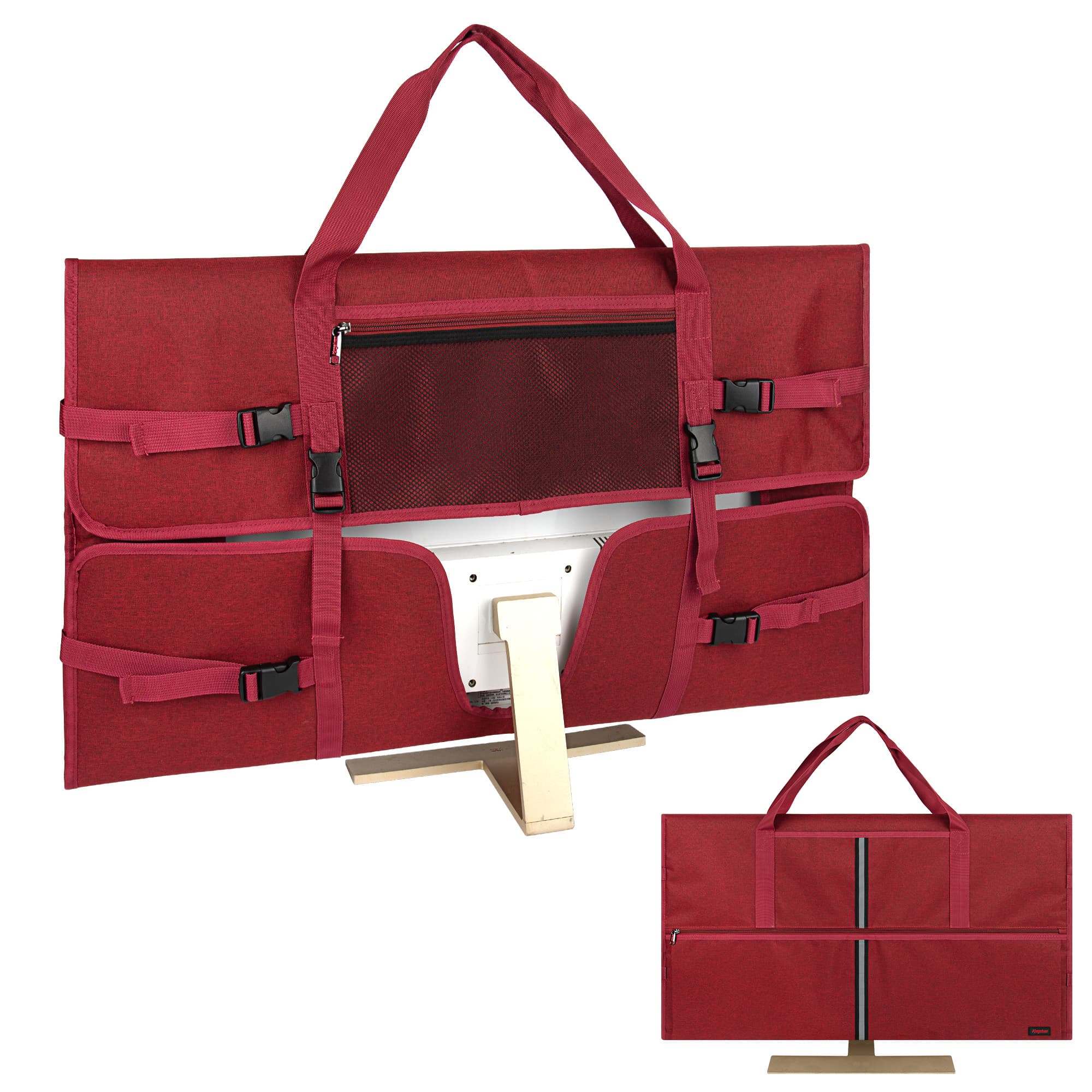 Kingshion Travel Carrying Bag Compatible with 32" All-in-One Desktop Computer and 32" Monitor (Dark Red)