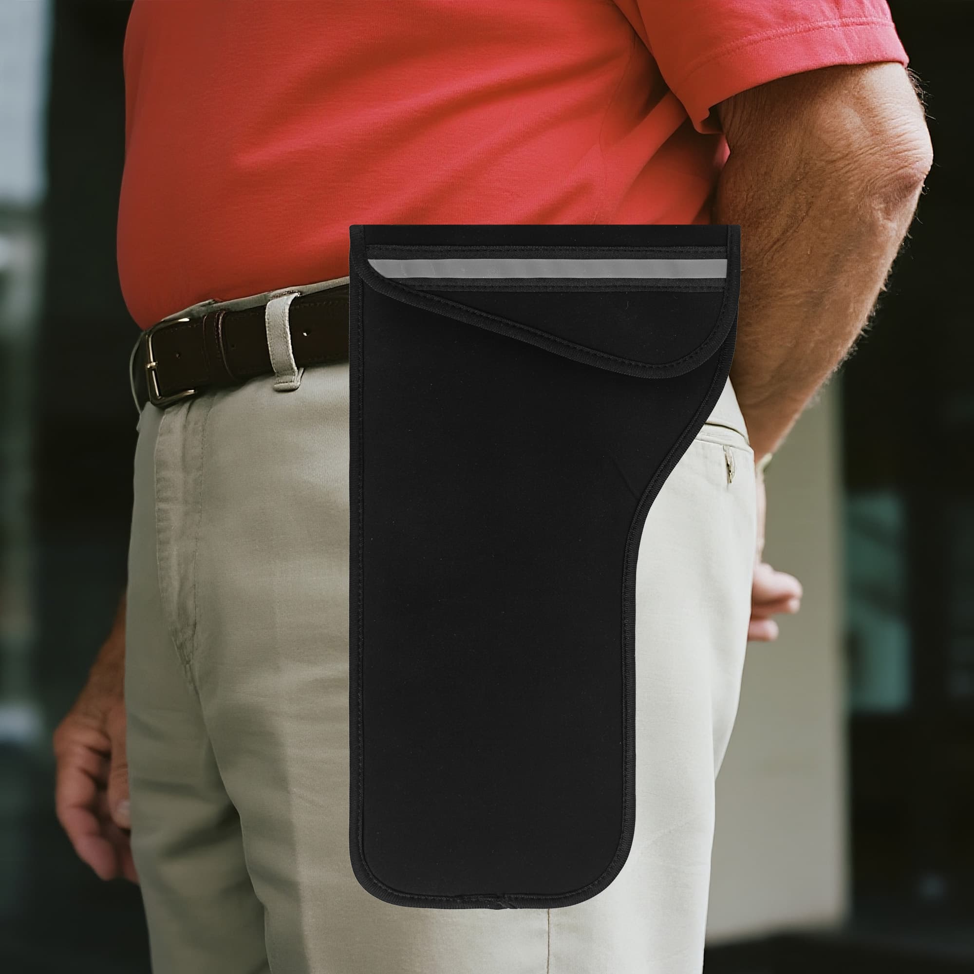 Neoprene Folding Cane Storage Bag - Water-Resistance Walking Stick Organizer Pouch, Lightweight Carrying Travel Case, Universal Fit for Foldable Canes (Cane Not Included) - Black - 4