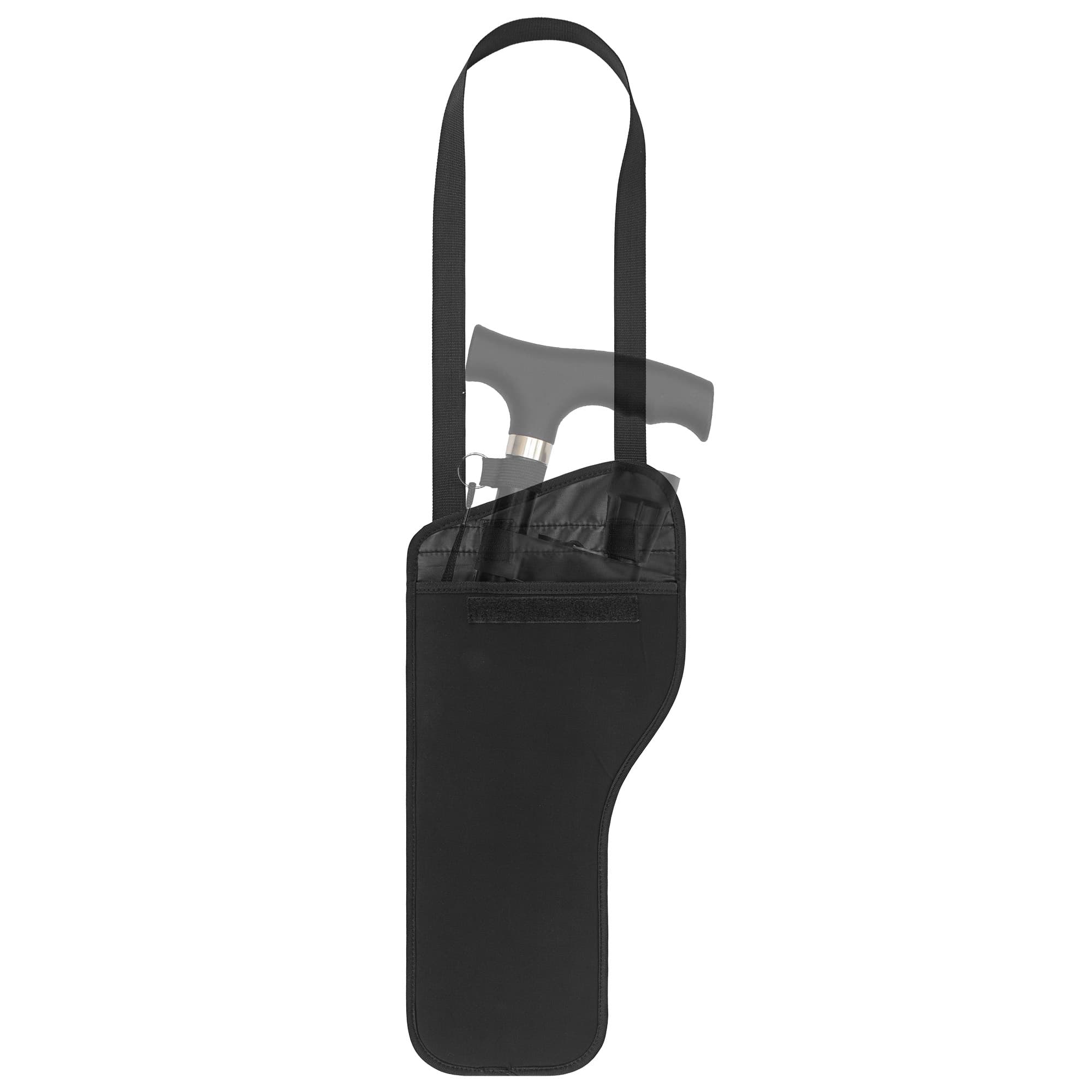 Neoprene Folding Cane Storage Bag - Water-Resistance Walking Stick Organizer Pouch, Lightweight Carrying Travel Case, Universal Fit for Foldable Canes (Cane Not Included) - Black