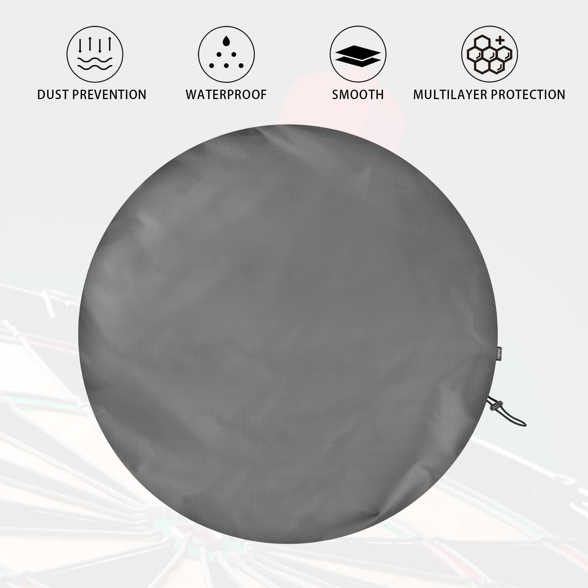 Kingshion Dart Boards Dust Cover, Waterproof Protective Cover for Dartboard, Tips, Shafts and Other Accessories, 24 Inches In Diameter - 3