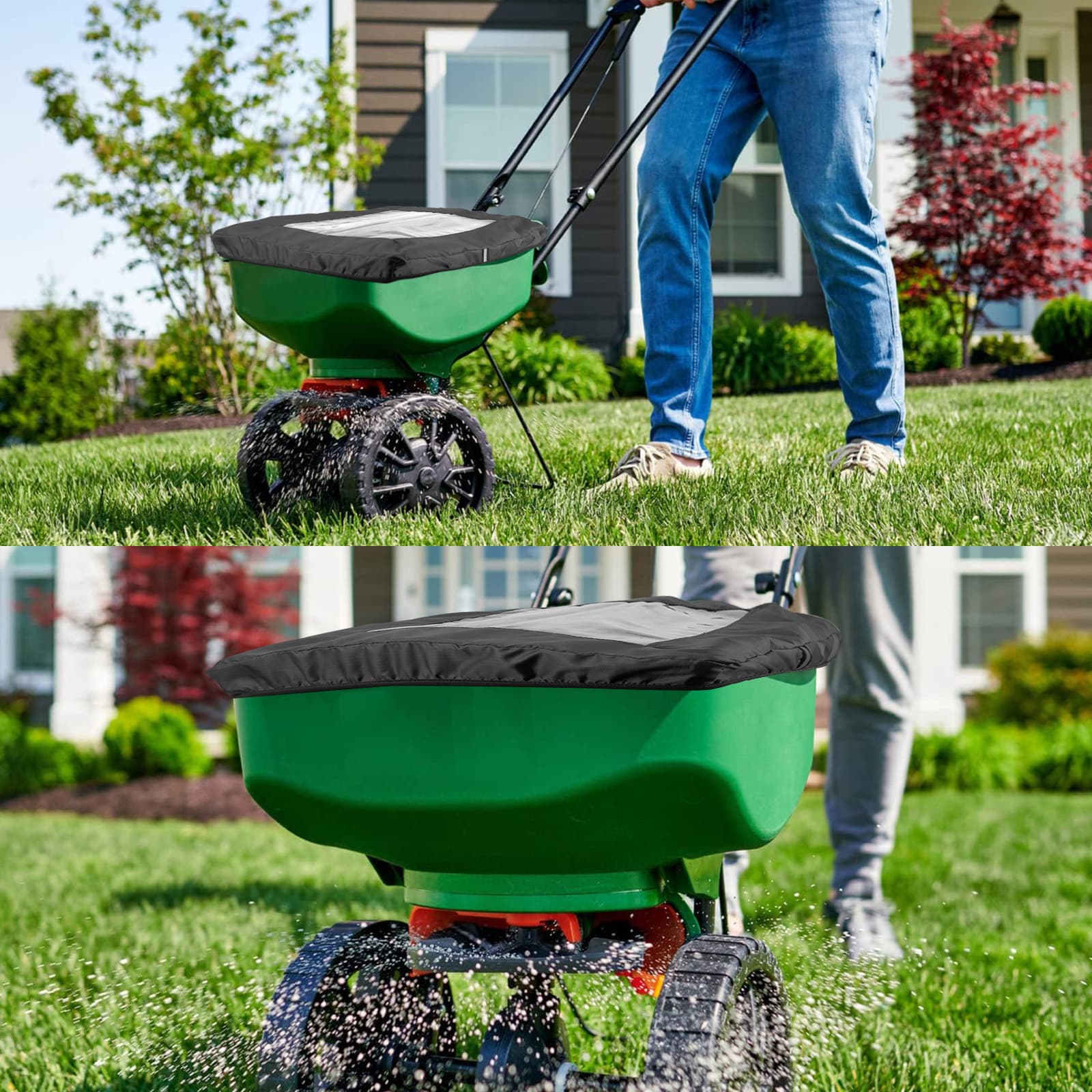 Kingshion Broadcast Spreader Cover,Salt Spreader Cover, Hopper Cover, Waterproof Fertilizer Spreader Cover, PVC Transparent Window Compatible with Agri-Fab 69712 Cover and Hopper No.85-100(Cover Only) - 5
