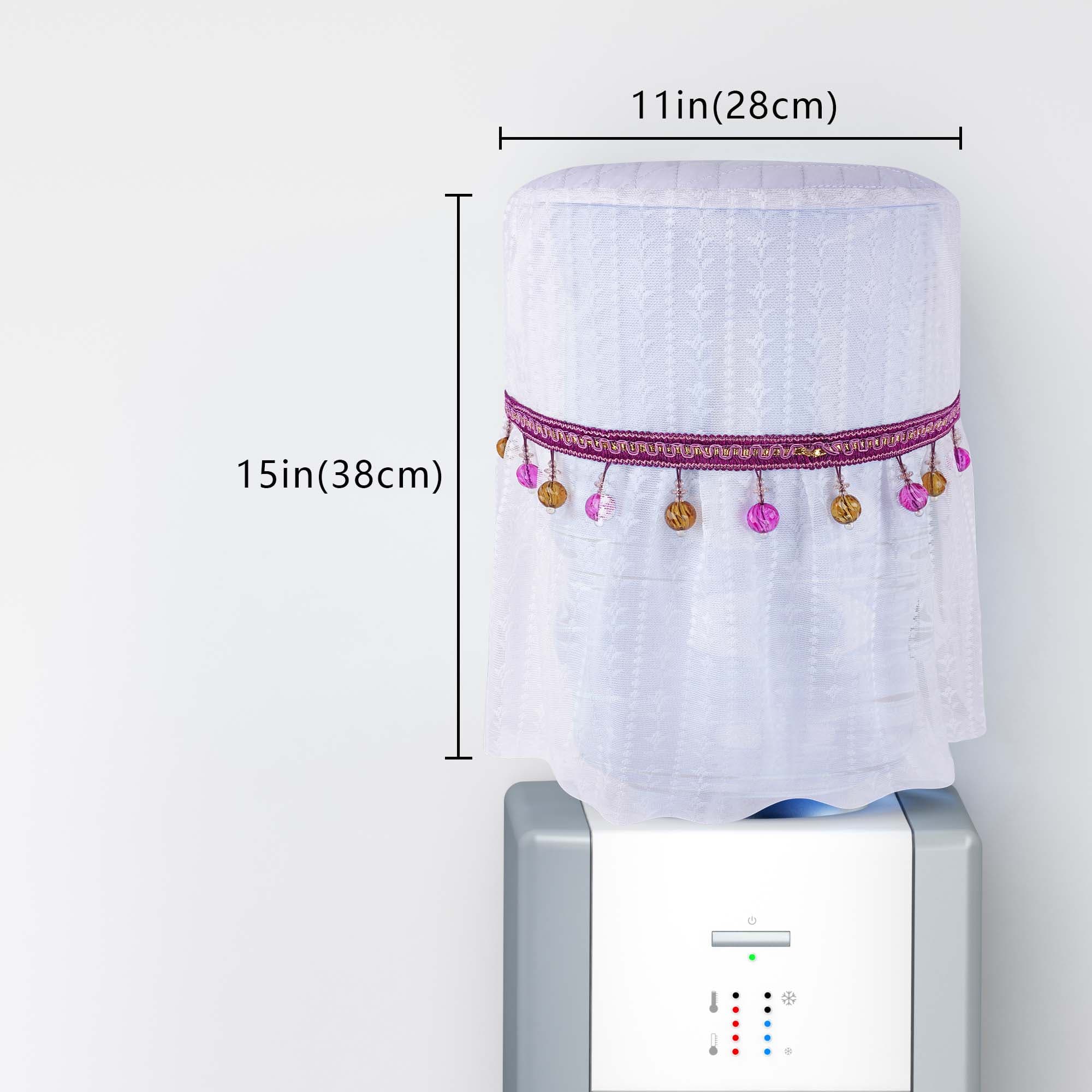 Kingshion 5 Gallon Water Dispenser Barrel Dust Cover,  Lace Style with Decorative Dust Cover for Water Cooler,Pendant Reusable Water Dispenser Bottle Protective Covers for Home Office-Purple - 1