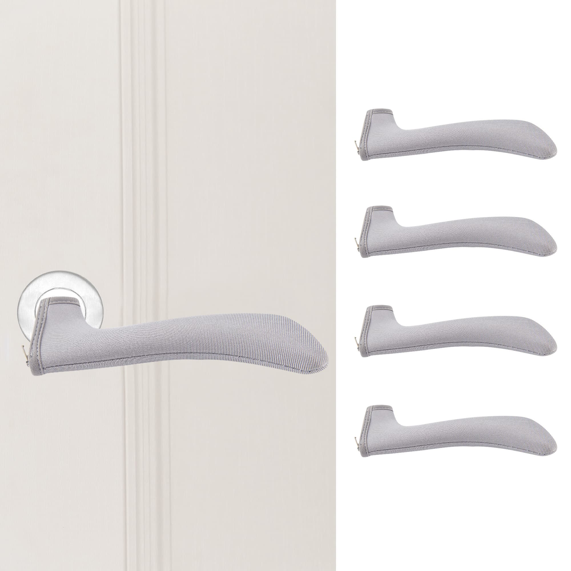 4 PCS Door Handle Covers, Neoprene Rubber Doorknob Protectors with Zippered Adjustable Opening, Anti-Scald & Antifreeze Cushion Covers to Shield Hands from Burns and Chills