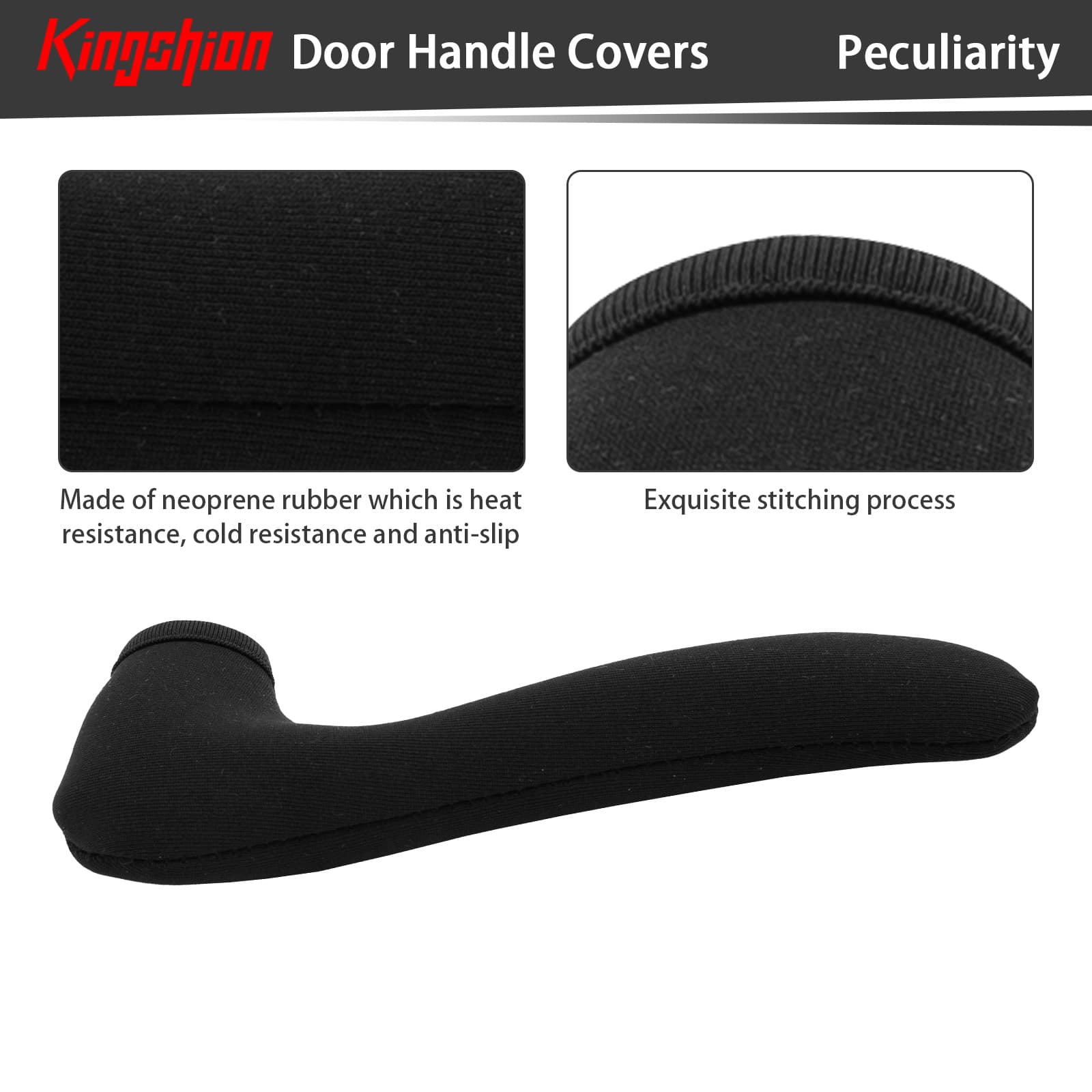 Kingshion 4 PCS Door Handle Covers, Neoprene Rubber Material Doorknob Cover, Anti-Scald Antifreeze Door Handle Protector Door Knob Cushion Cover Protect Hands from Burns and Chills - 2