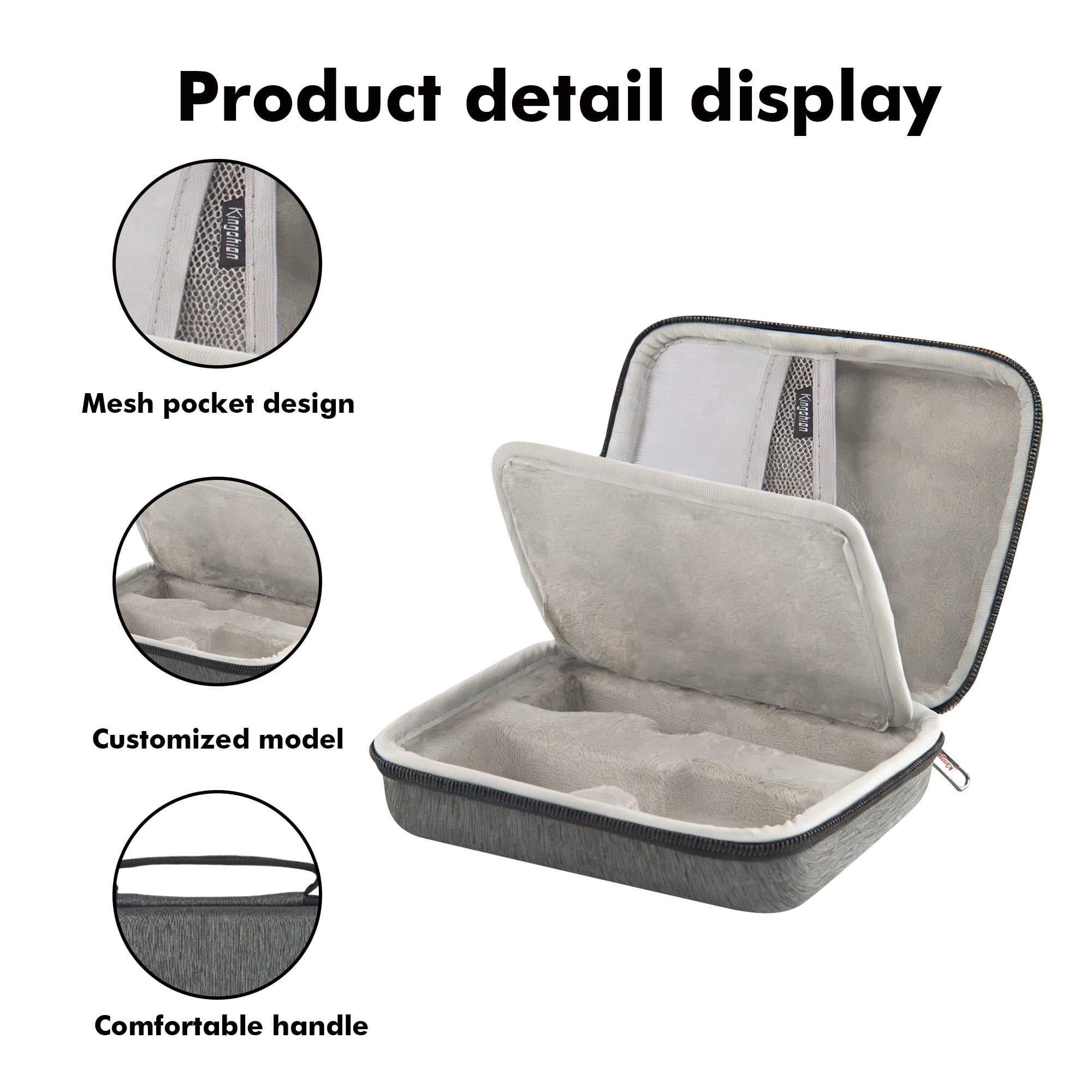 EVA Hard Case Compatible with Gillette Heated Razor and Accessories, Shockproof Travel Storage Box for Charging Dock, Charger, Razor Refills, Protective Divider, Portable Carrying Handle - 3