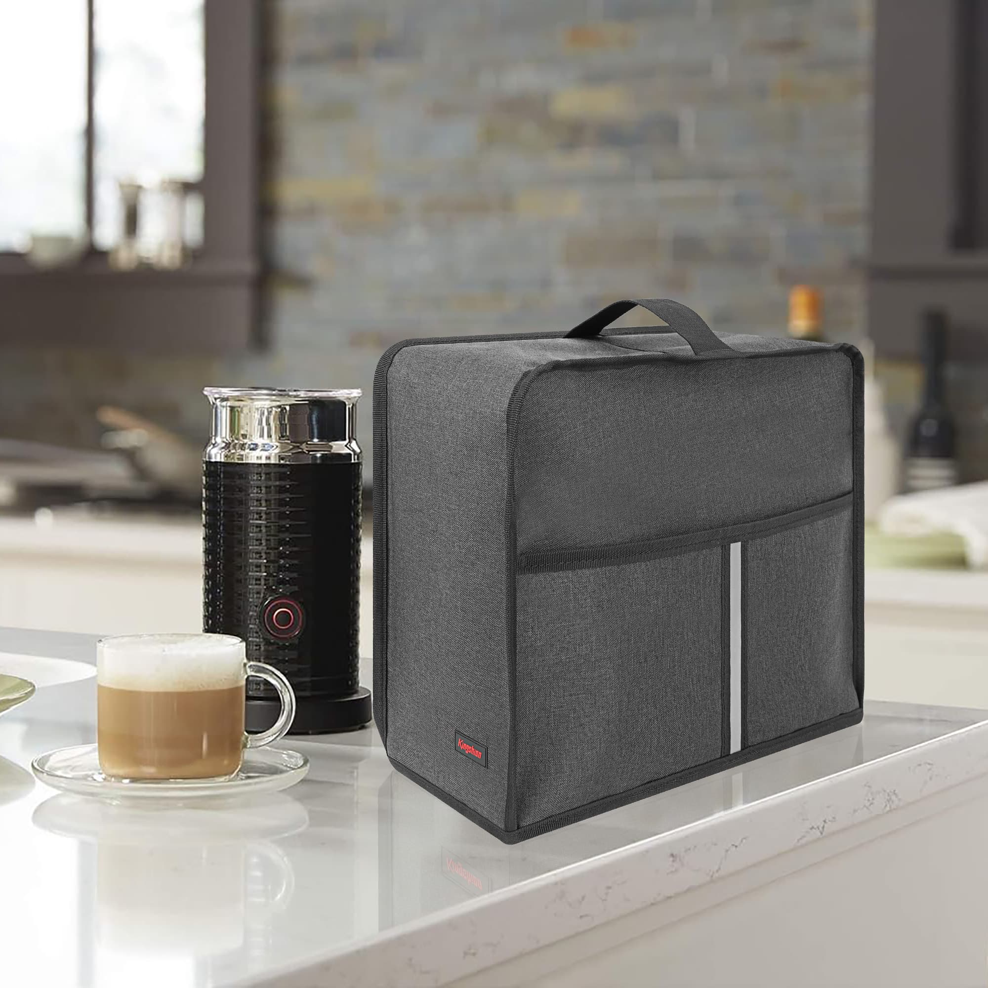 Kingshion Dust Cover Compatible with Nespresso Vertuo Coffee and Espresso Maker by Breville,The Pearl Cotton Inside Enhances  Protection of The Machine -Dark Grey - 7