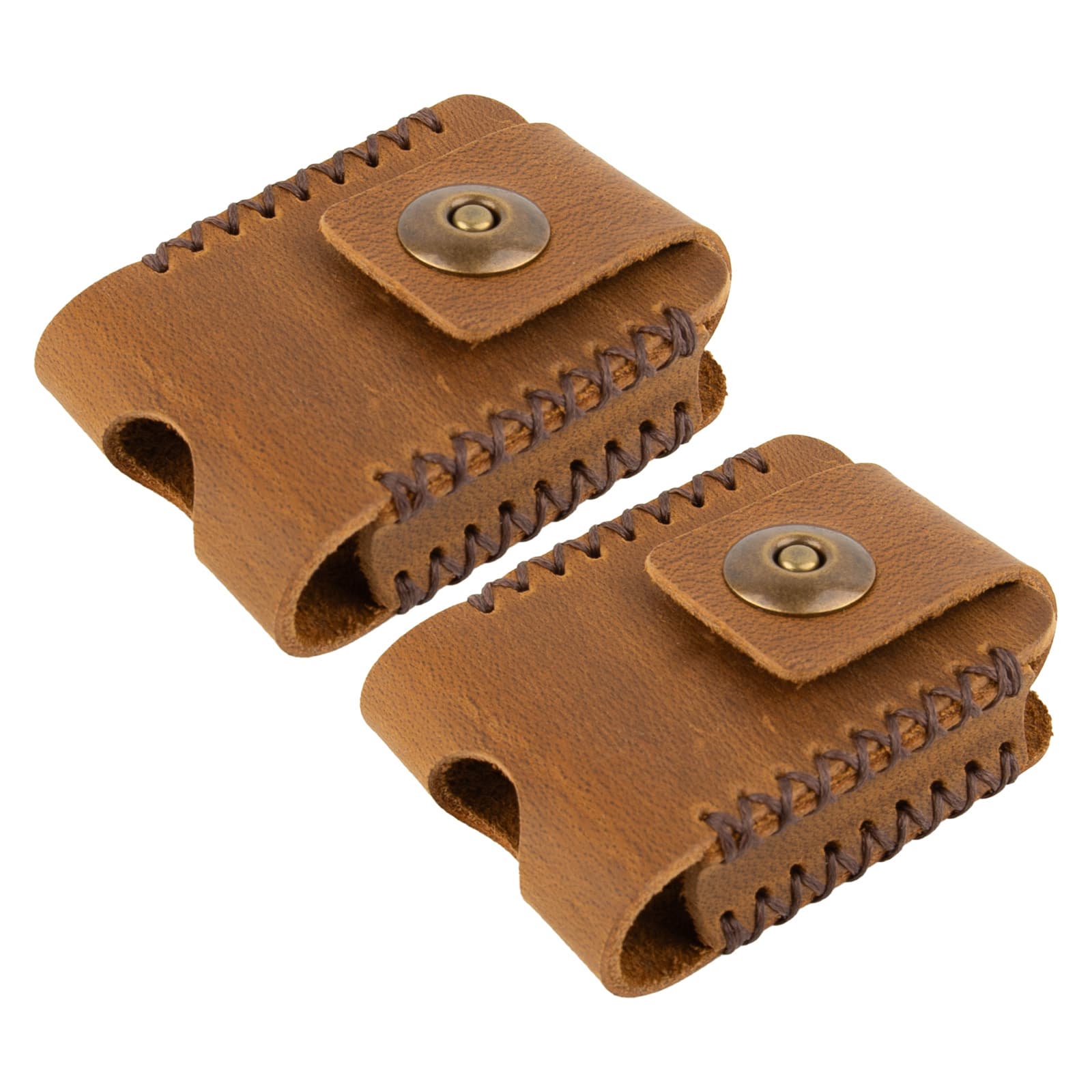 Kingshion 2 Pack Leather Lighter Holder with Pocket Belt Loop-Scratch Protective Storage Case for Zippo Full Grain Cowhide Handcrafted Sheath (Brown)