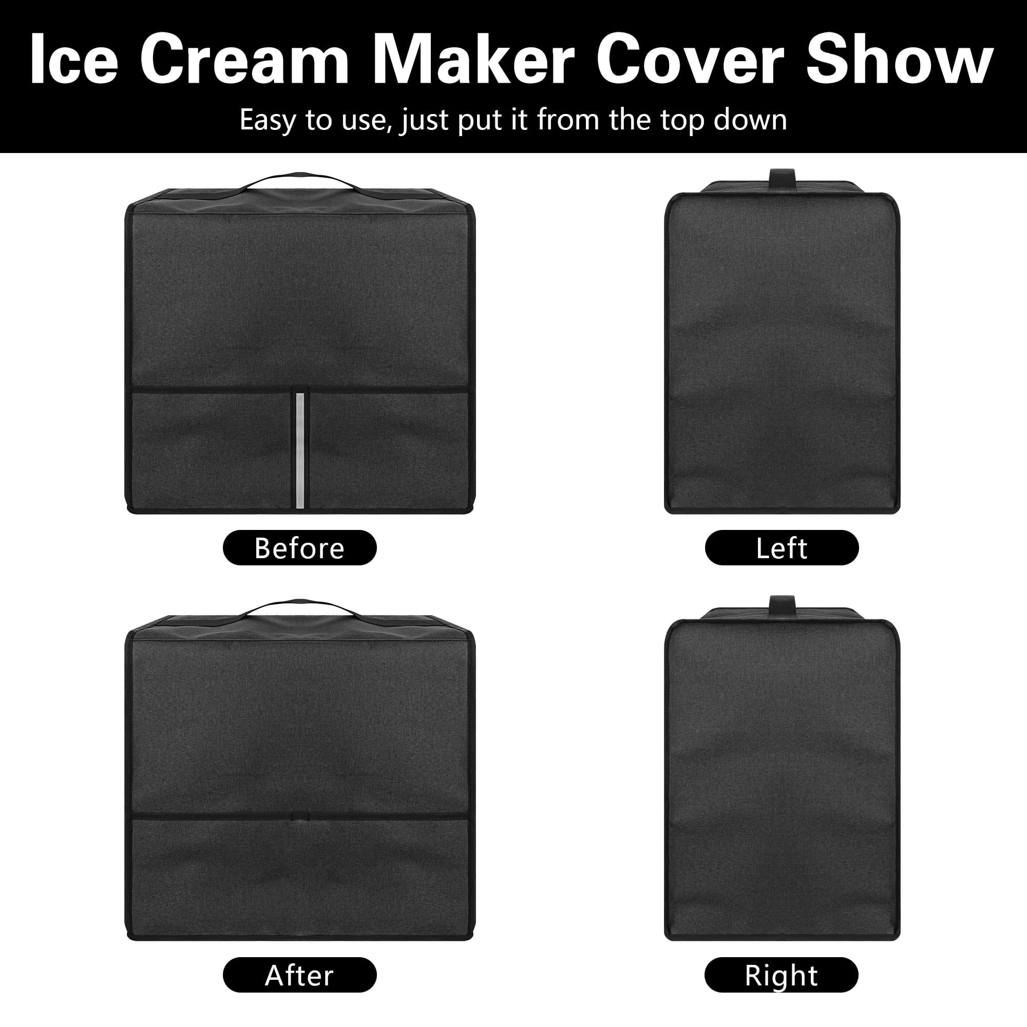 Ice Cream Machine Dust Cover, Waterproof and Dustproof  Protective Cover Compatible with Ninja CREAMi NC701 and 16oz Cream Machine, 15.7 "L x 11 "W x 17.5 "H - Dark Grey - 5