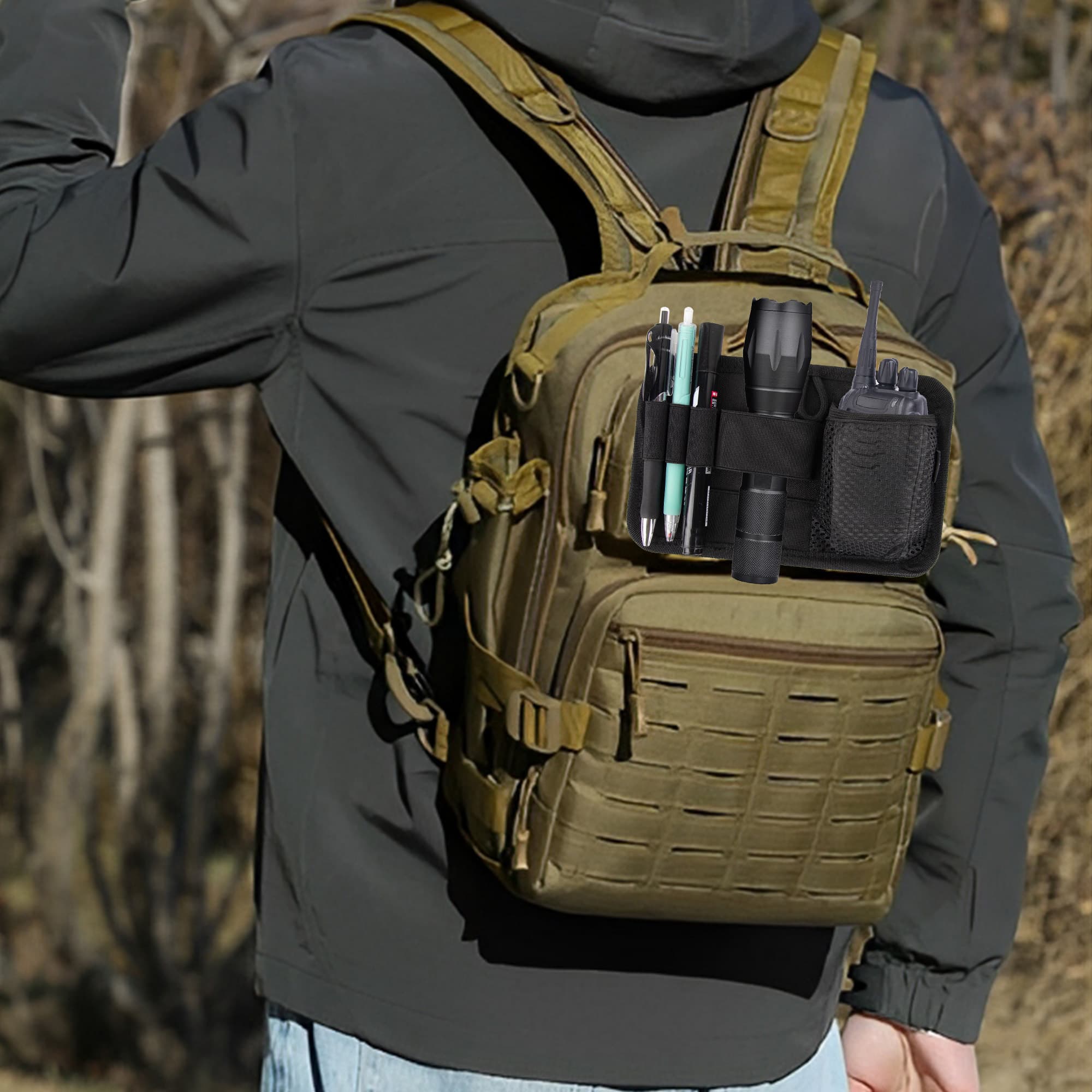 Tactical Bag Insert Modular Organizer Panel - Utility Admin Pouch with Hook & Loop Fasteners, Backpacks, Messenger Bag & Pack - 4