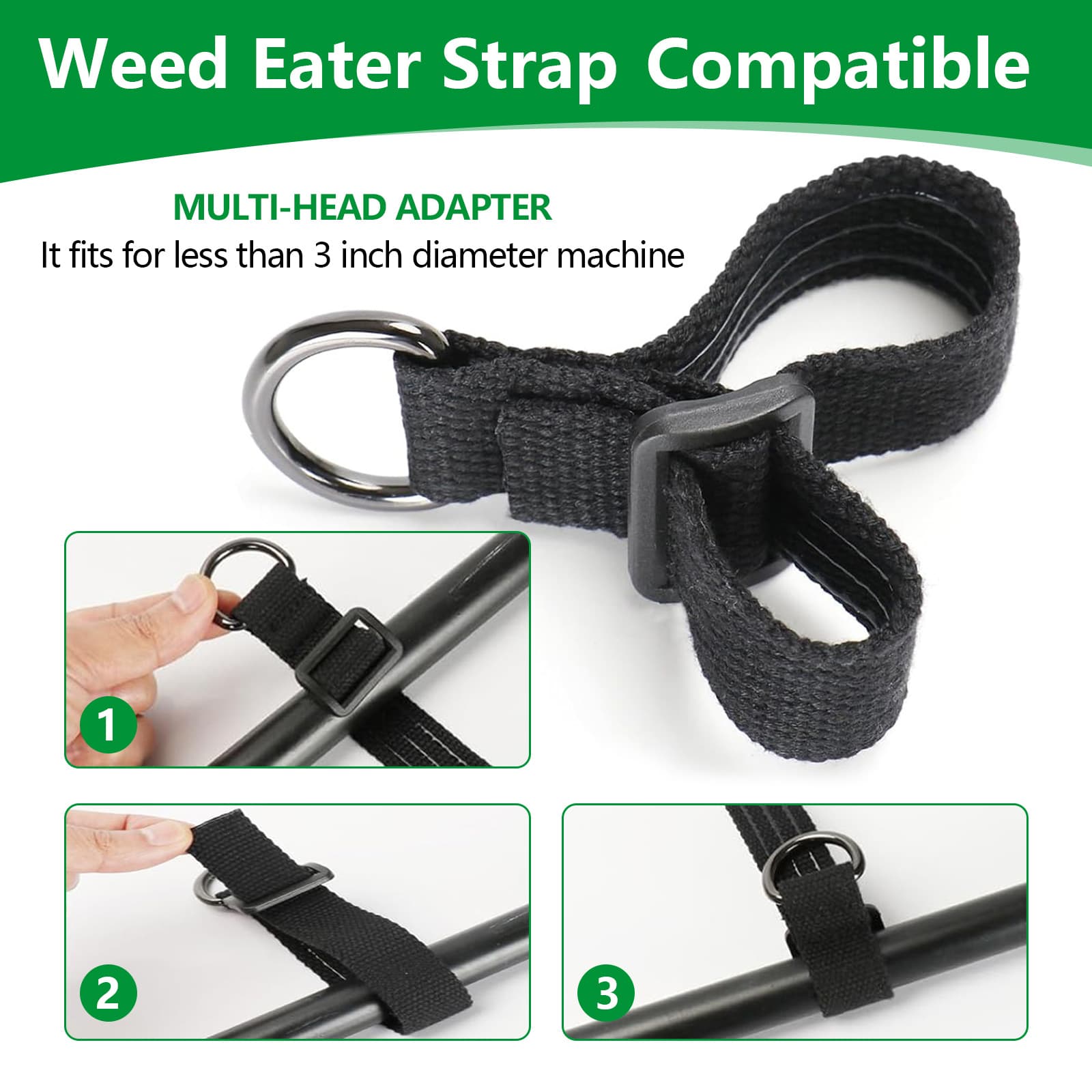 Kingshion Weed Eater Strap, Lawn Mower Shoulder Strap, Comfort-Tech Power Tool Sling Compatible with Greenworks,DEWALT,EGO String Trimmer, Leaf Blower, Shrub Trimmers, Snow Blower, Black - 2