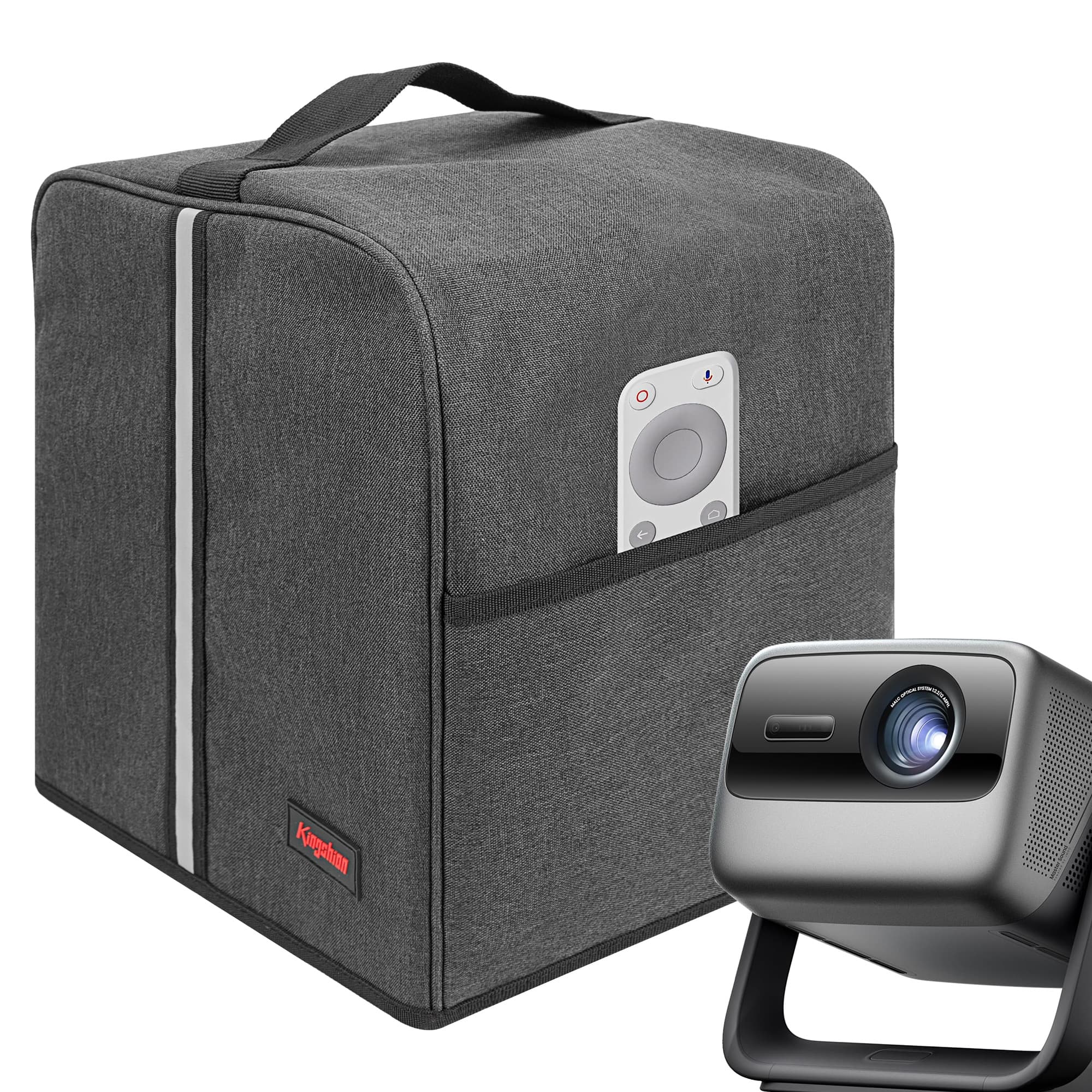 Kingshion Projector Dust Cover for JMGO N1 Pro/N1 Ultra, Waterproof Projector Protector Case with Pocket for Accessories-Dark Gray
