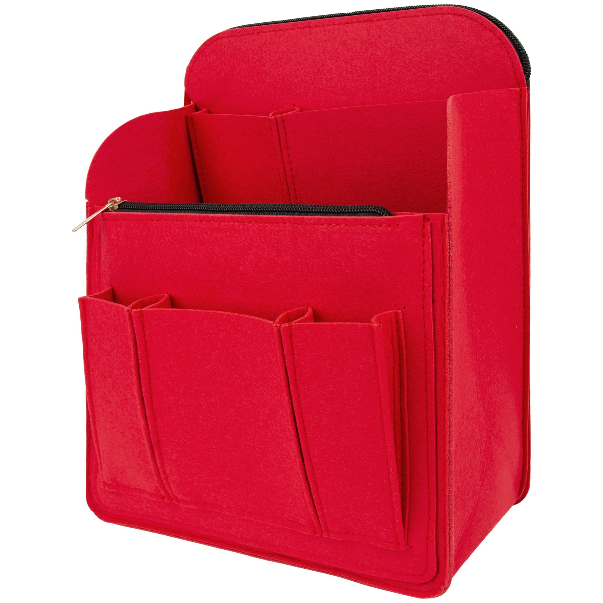 Kingshion Large Capacity Backpack Organizer Insert - Felt Storage Insert for 10"+ Backpacks, Rucksacks & Travel Bags | Vertical Design with Shoulder Strap Slot & Interior Pockets - Red