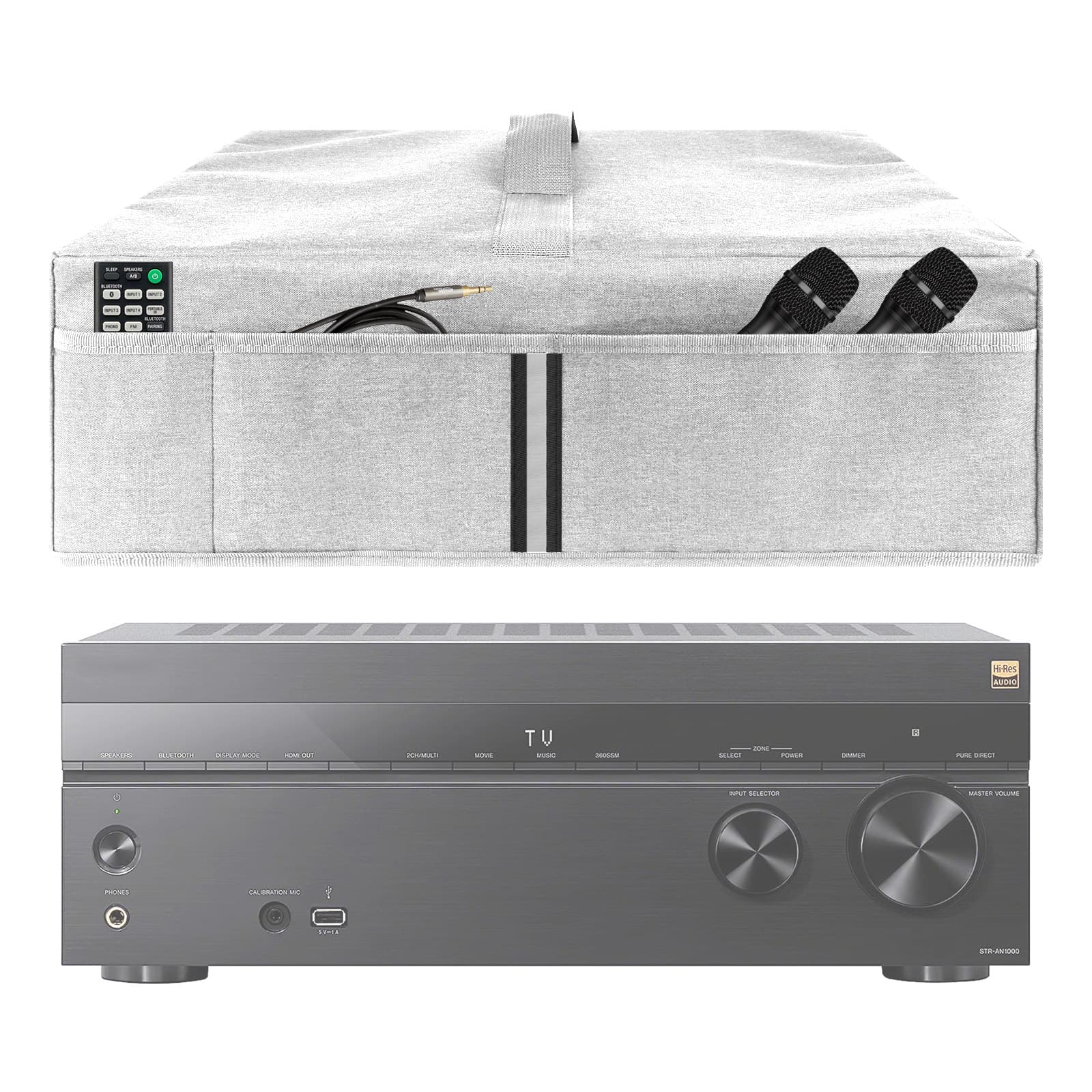 Kingshion Record Player Dust Cover, Stereo Receiver Dust Cover Protector Compatible with Sony STR-AN1000, Denon AVR-S970H, Onkyo TX-SR393 Stereo Receiver (Light Gray)