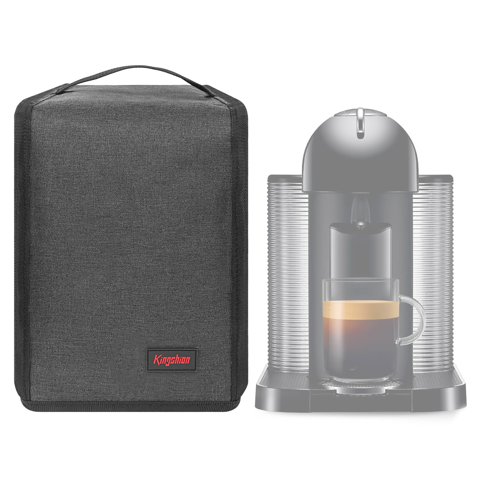 Kingshion Dust Cover Compatible with Nespresso Vertuo Coffee and Espresso Maker by Breville,The Pearl Cotton Inside Enhances  Protection of The Machine -Dark Grey - 1
