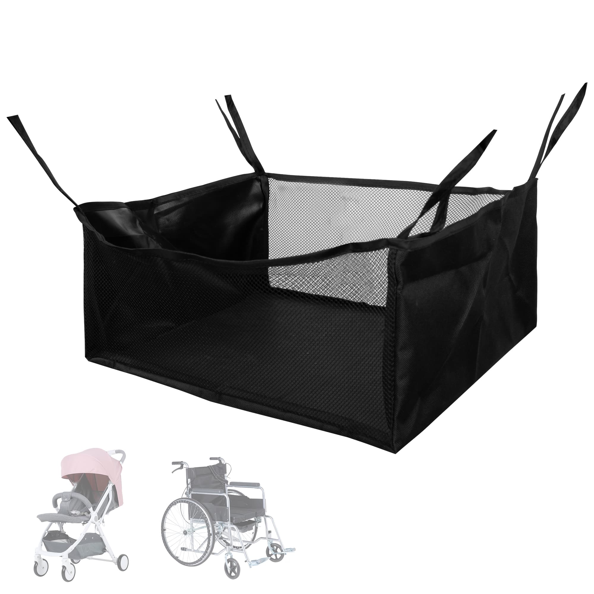 Kingshion Under Seat Rollator Bag, Large Rollator Walker Basket, Wheelchair Under Seat StorageRollator Bag, Walker Basket for Four Wheel Rollator, Reusable Basket Carry Insert for Women Men Seniors