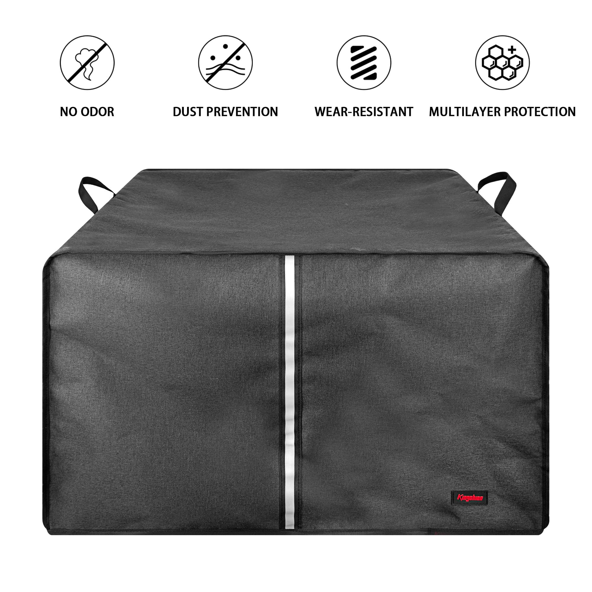 Heat Press Cover, Dust Proof Polyester Protective Cover for 22 x 18 x 16.5 in Heat Press Machine, Heavy-Duty Dark Gray Fabric with Dual Top Handles, Scratch & Dirt Protection for Home and Commercial - 3