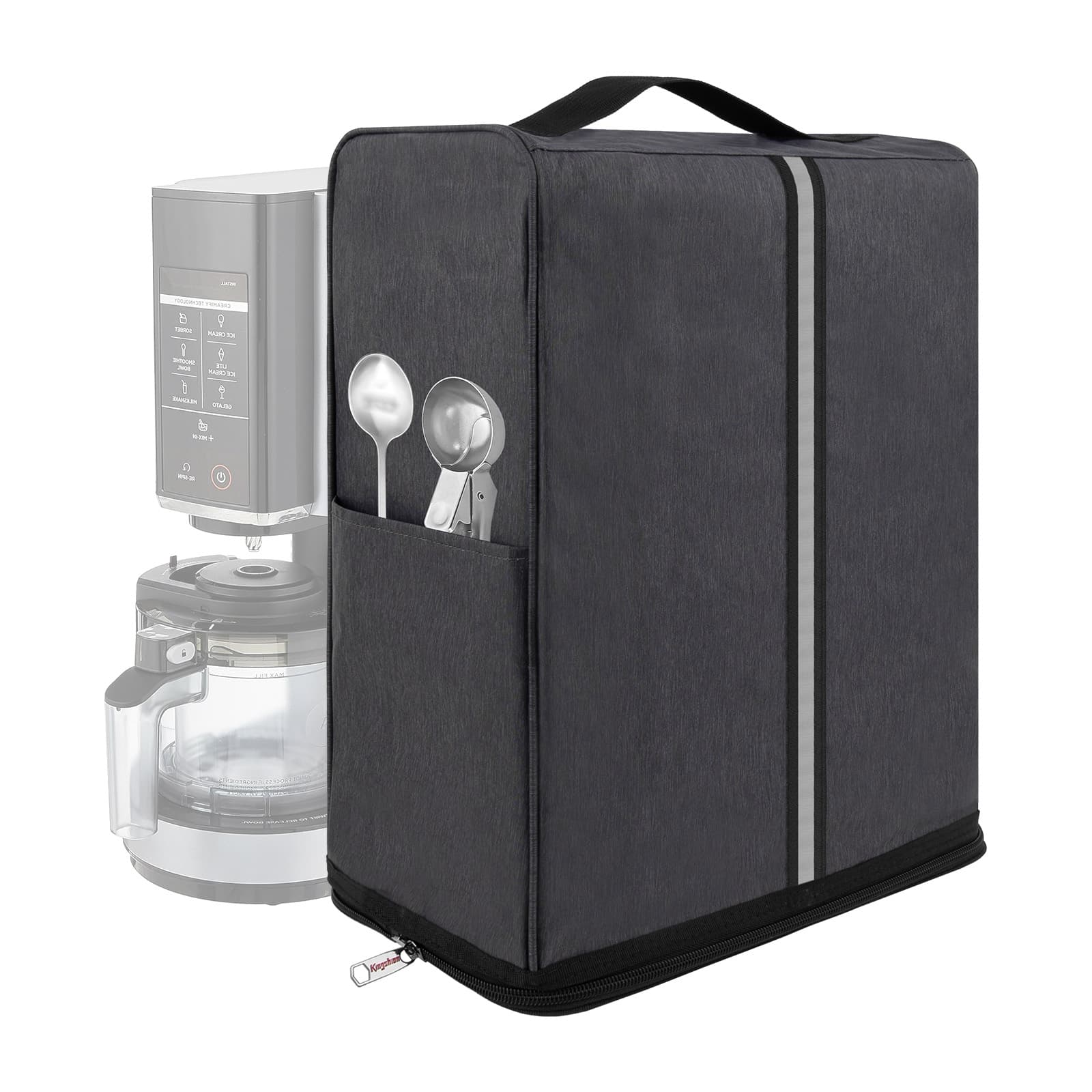 Kingshion Ice Cream Maker Storage Bag Compatible with Ninja Creami Breeze NC201,NC299AMZ,Ninja NC301,Family Picnic, Outdoor Barbecue, Home Cooking(Dark Grey)