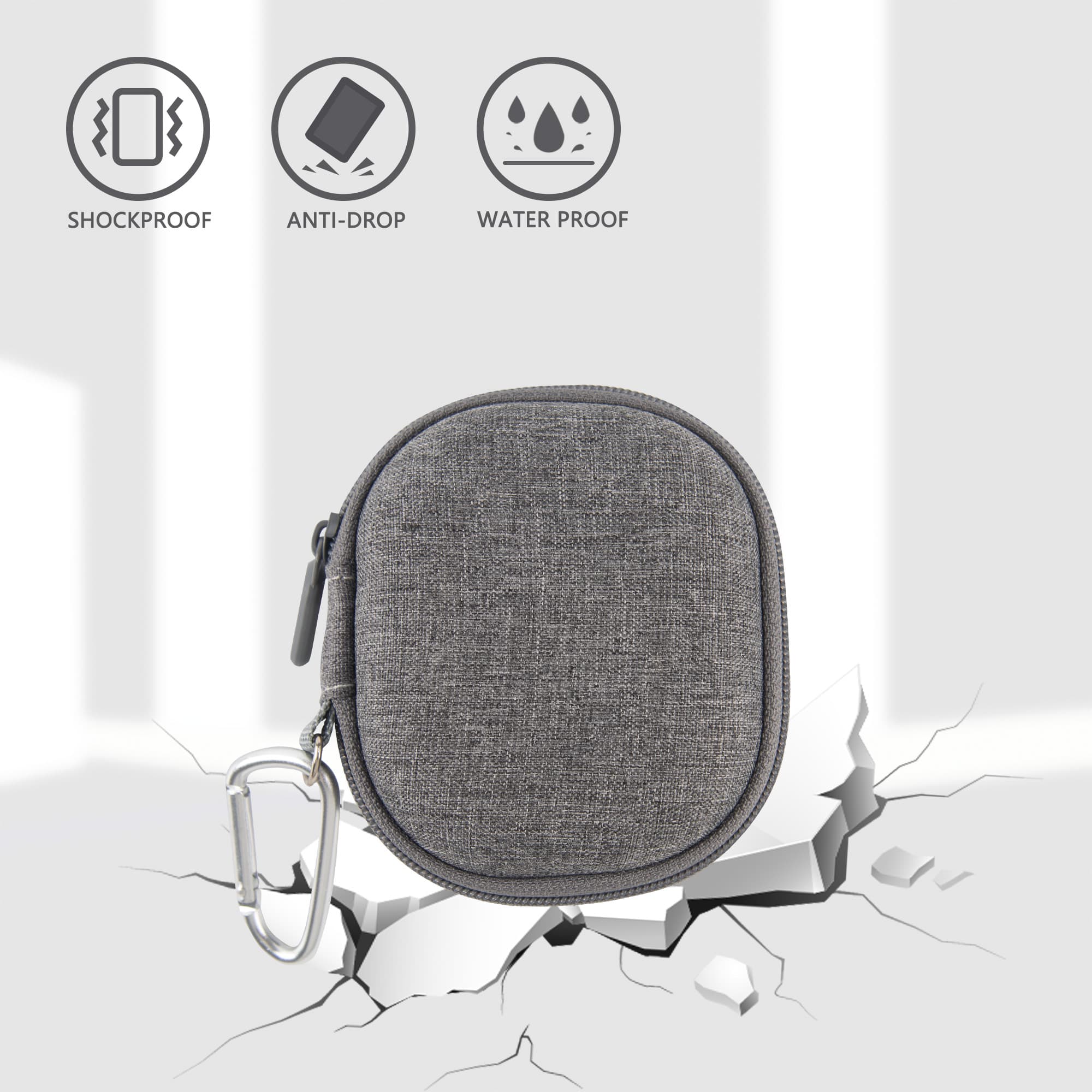 Electric Shaver Razor Case Compatible with Laifen P3 Pro, Hard Shell Compact Protective Travel Storage Box with Mesh Pocket for Shaver Accessories - Gray - 3